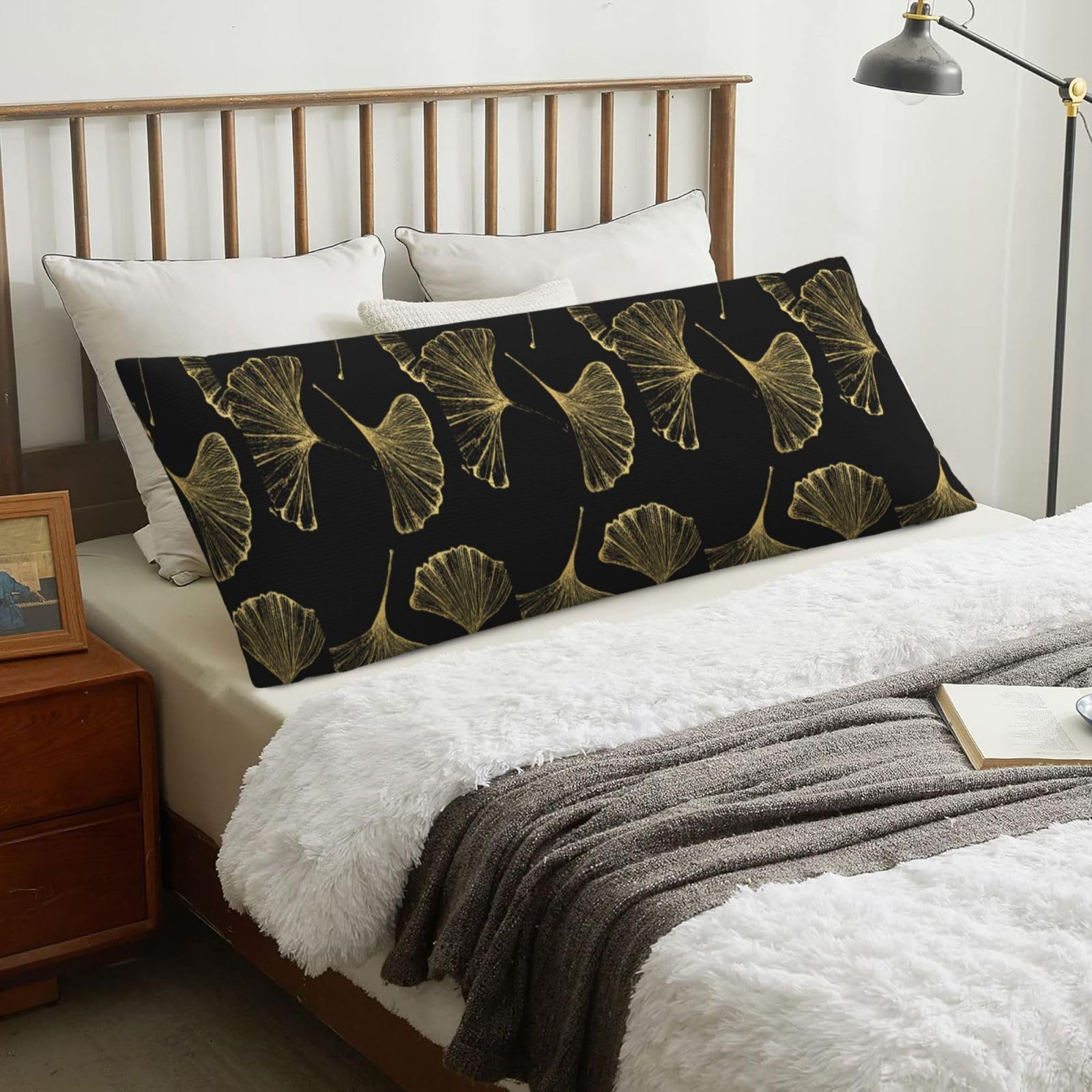 Ginkgo Biloba Plant, Body Pillow Cover with Zipper,Long Body Pillowcase 20 x 60 in