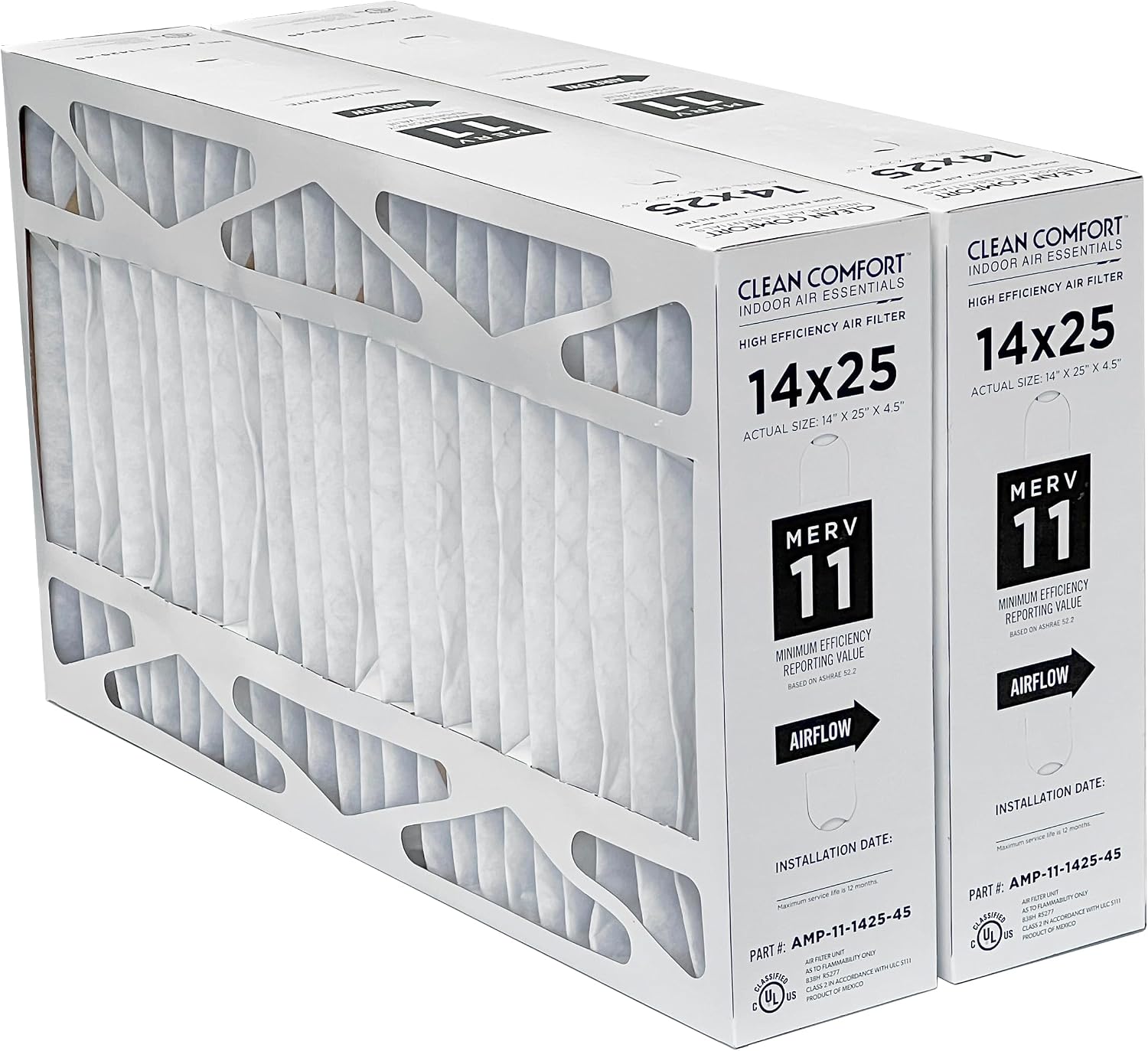 Clean Comfort AMP-11-1425-45-14" x 25" x 4.5" Media Air Filter, MERV 11 (1-Pack)