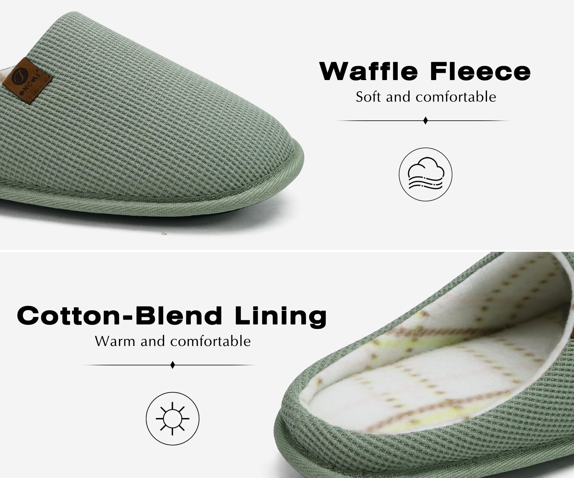 ONCAI Pantofole da Uomo Invernali Ciabatte da Casa con Memory Foam Calde Pelliccia Sintetica Cotone Scarpe Accogliente Antiscivolo Suola EU Dimensione 40-49