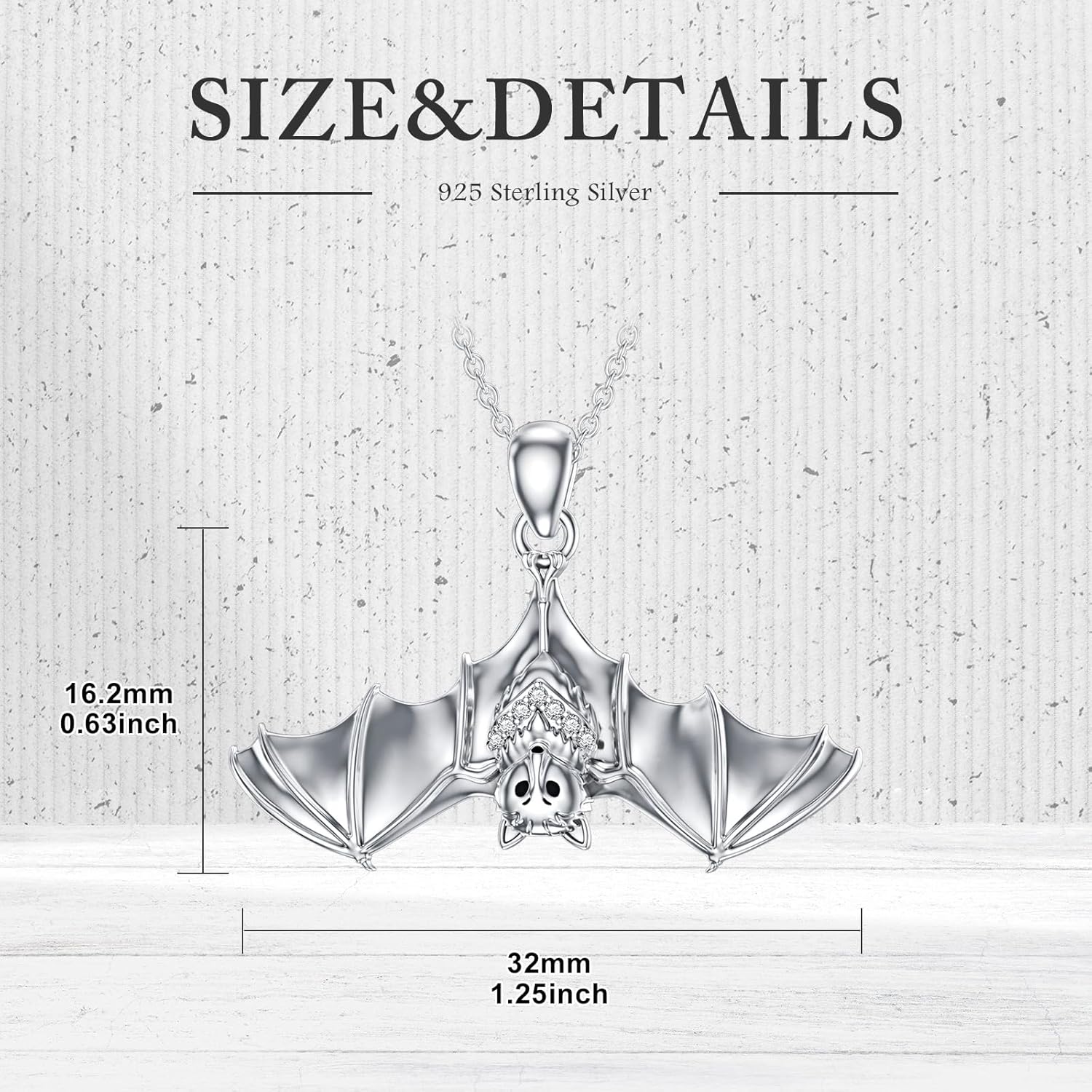 Lab Grown Diamond Bat Necklace Diamond Bat Pendant Necklace Gift for Women - Image 6