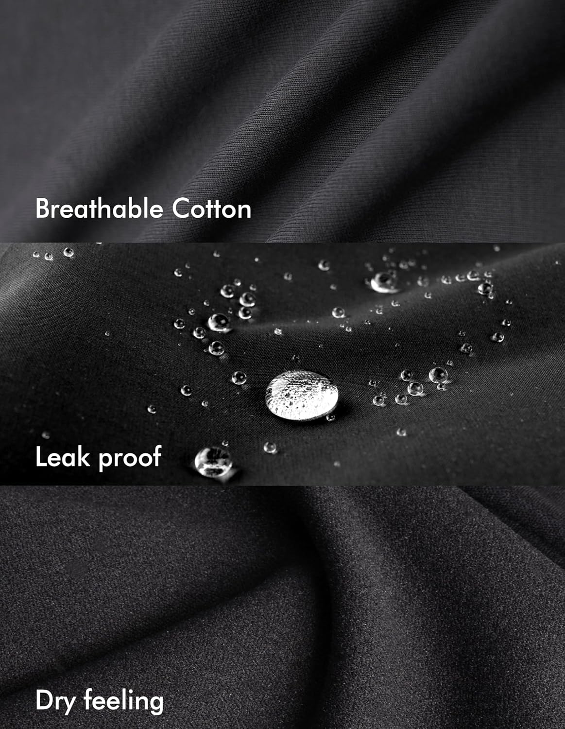 AIRCUTE Men Urinary Incontinence Underwear Washable Absorbency Soft Bladder Leak Proof Boxer Briefs 60 ML 3 Pack - Image 8