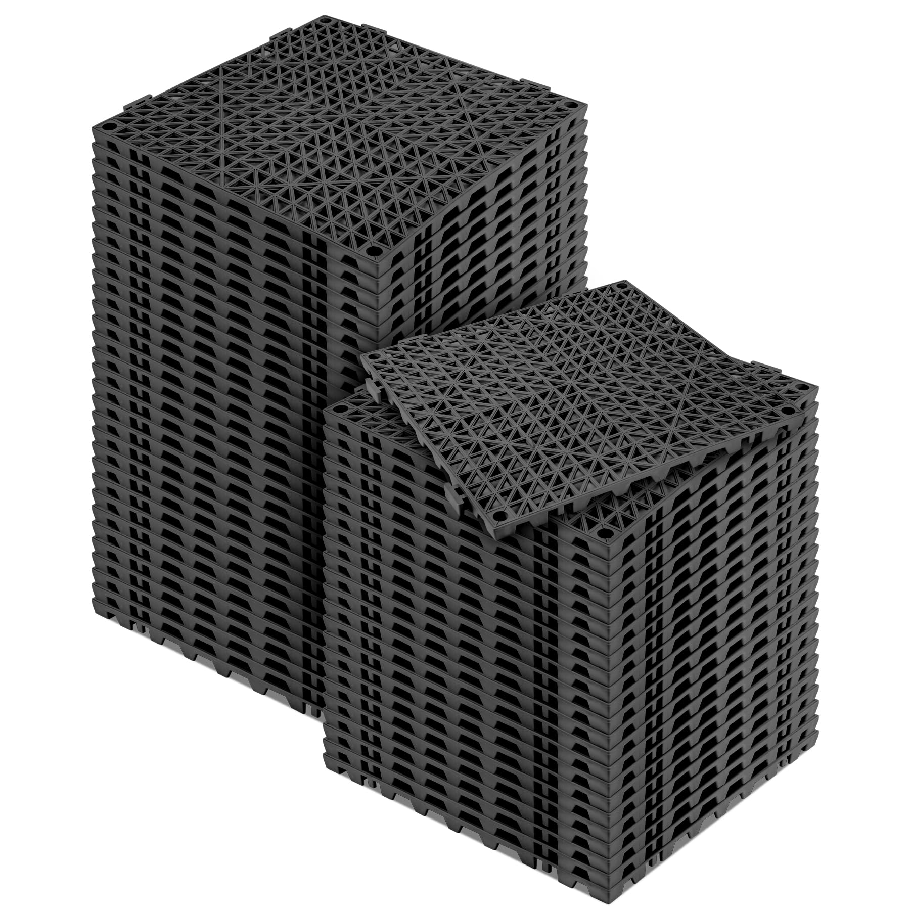 MYFAMIREA black modular interlocking cushion rubber floor tiles