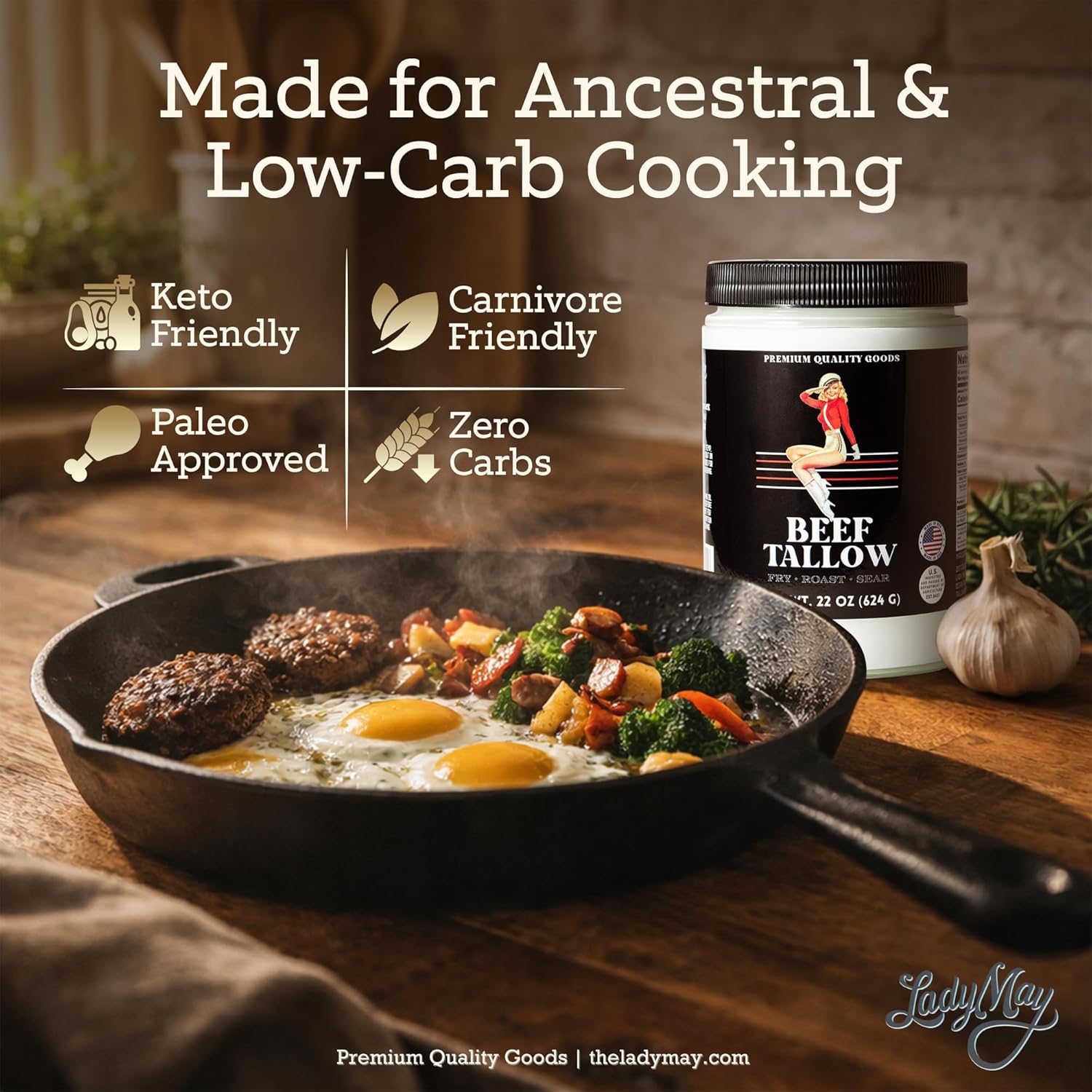 Lady May Tallow Tallow Cooking Oil - 3 Flavor Variants (Original)