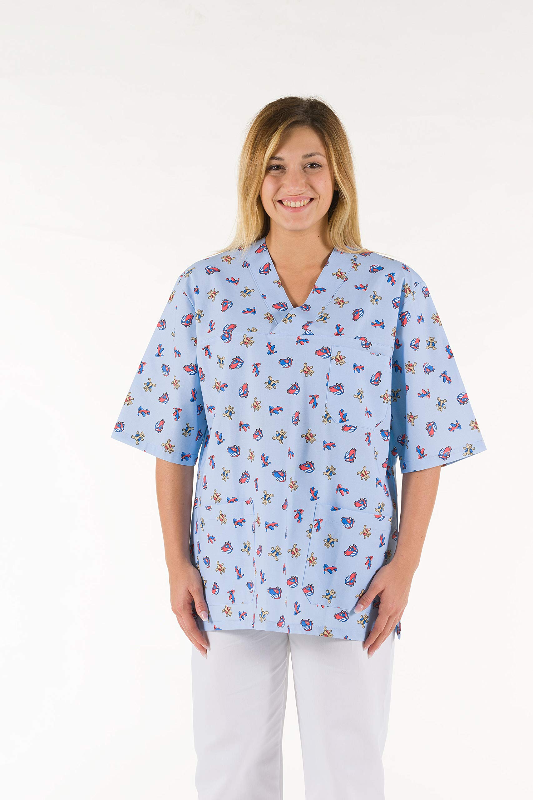 Produktbild von Gima Baumwoll-Polyester Kasack – 60/40, Mit Druckknöpfen, Weiße Damen-Kittel, Ideal Für Klinik & Praxis