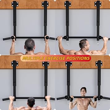 Joist Mounted Pull Up Bar, 800 lbs Heavy Duty Wall Mounted Chin Up Bar, Adjustable Height Pullup Bar for Garage, Basement, Backyard, Beam and Rafter Mount, Easy Installation, Ideal for Multiple Grip Options