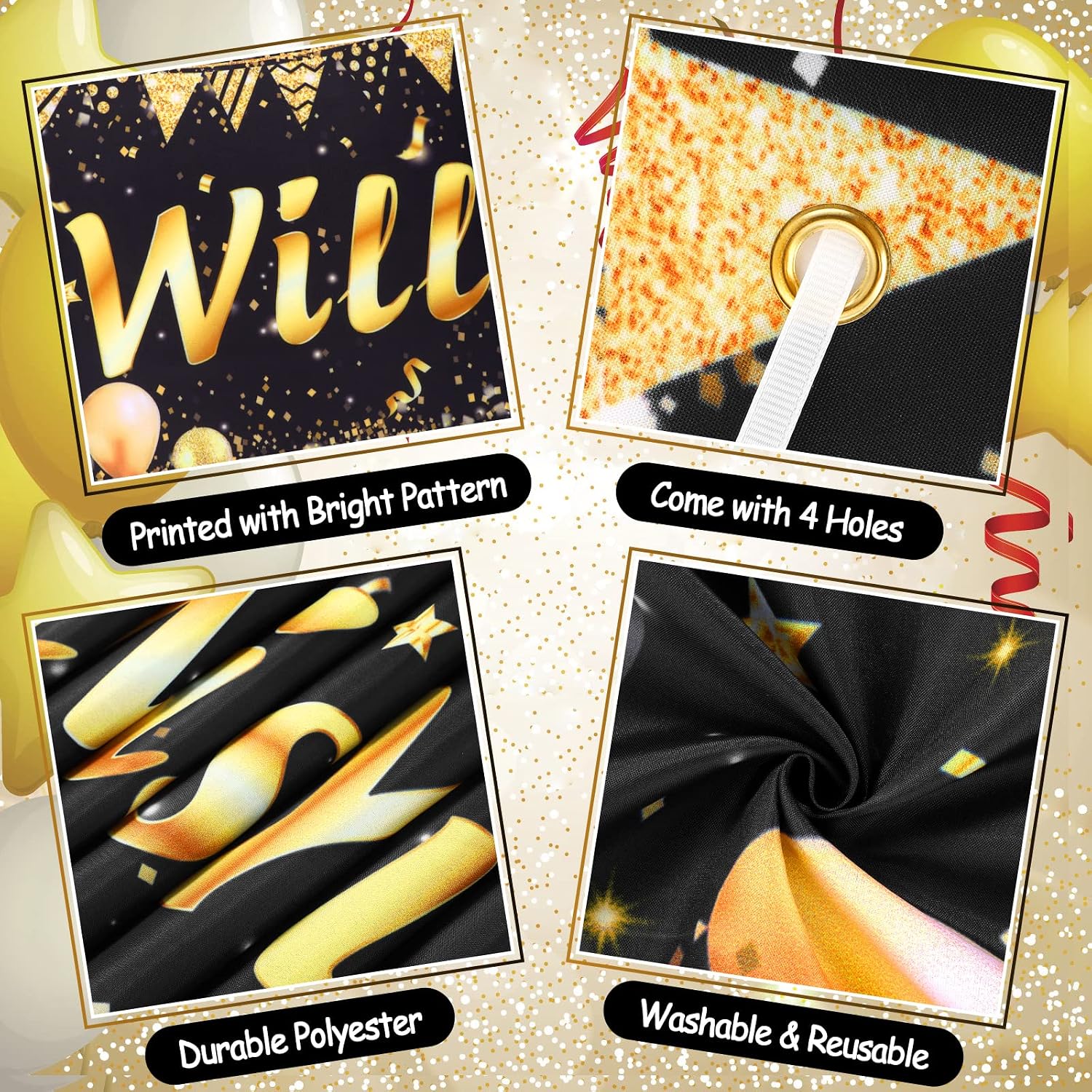 Farewell Party Decorations Black Gold We Will Miss You Banner Decorations and 18Pcs Good Luck Balloons for Coworker Retirement Going Away Rude That You're Leaving But OK Graduation Goodbye Party
