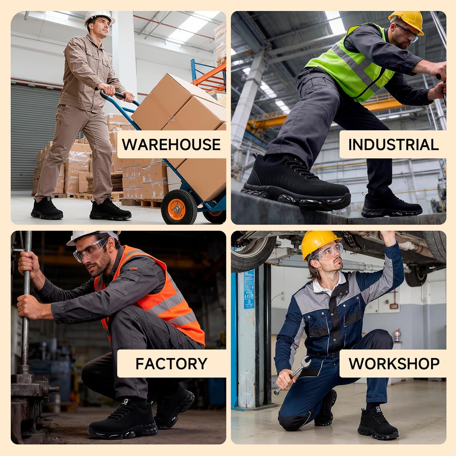 Steel Toe Shoes for Men Work Shoes Lightweight Safety Sneakers with Kevlar Puncture Resistant Midsole for Construction Warehouse Work - Image 6