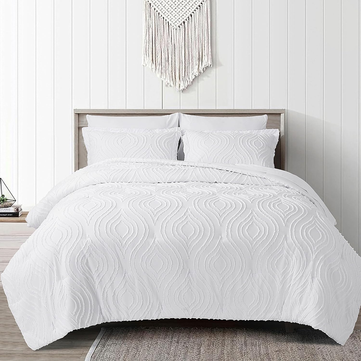Amazon.com: HIG Boho Chic Tufted Comforter Set with Sheet Set, 7 Pieces ...