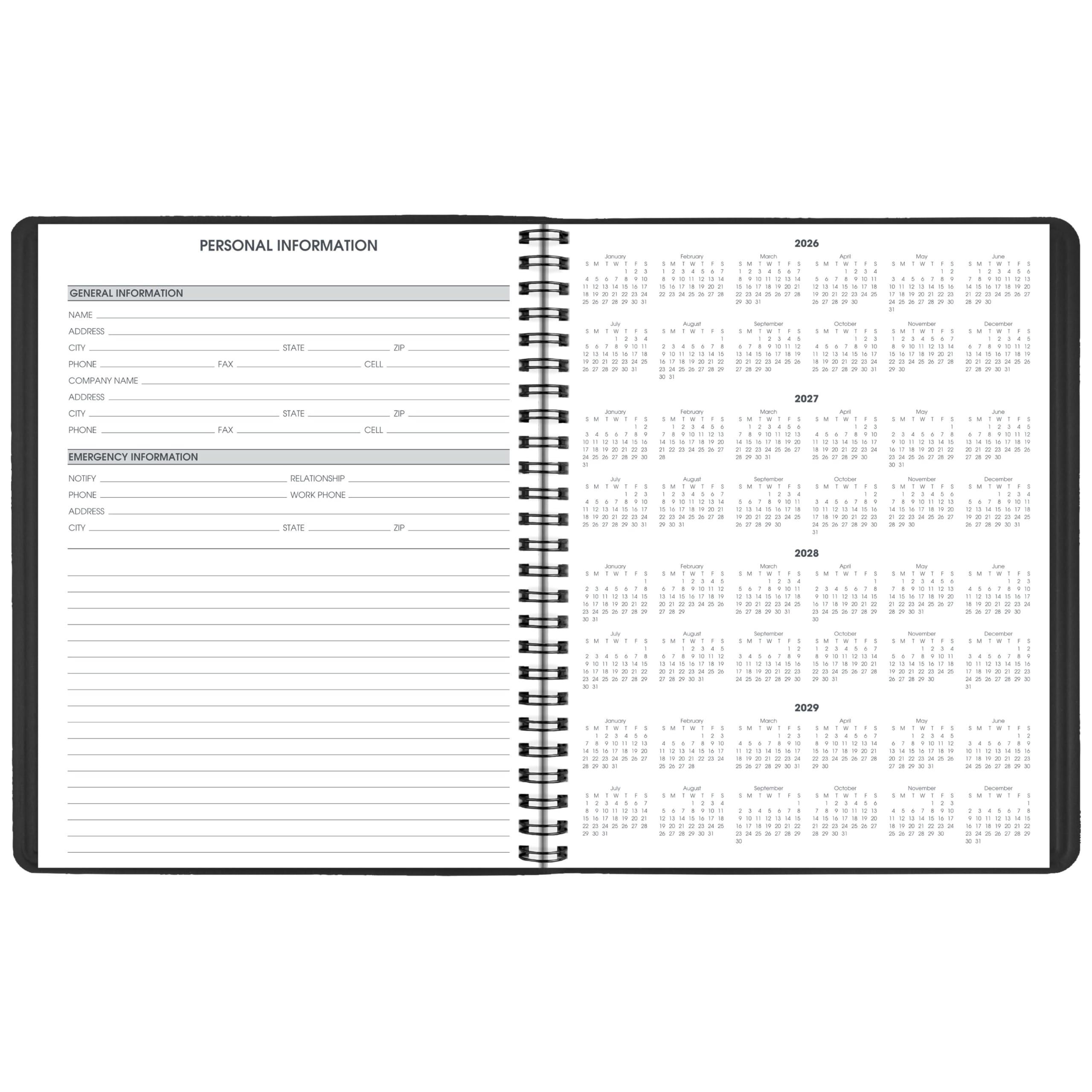 AT-A-GLANCE Agenda giornaliera 2027, 21,6 x 27,9 cm, 24 ore, nero (702140527)