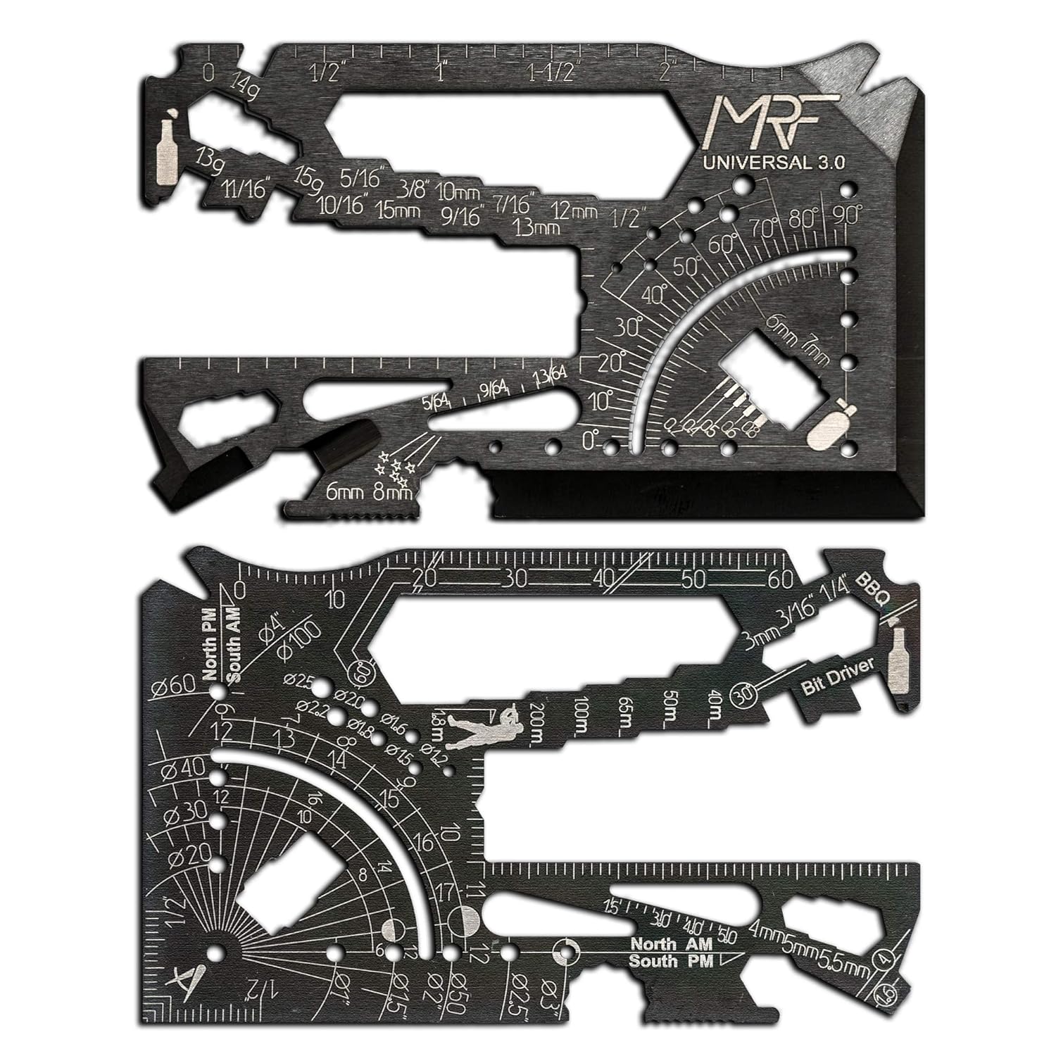 MRF MULTITOOLS Credit Card Multitool 60+Tools in One Black Edition