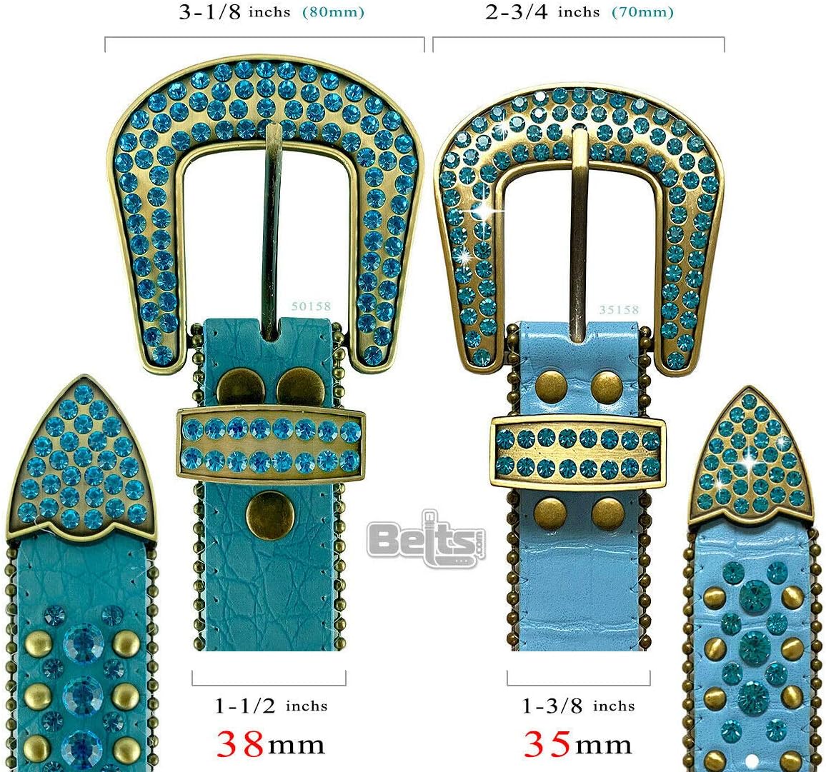 35158 50158 Women's Belts Rhinestone Belt Fashion Western Cowgirl Bling Studded Design Leather Belt image 5