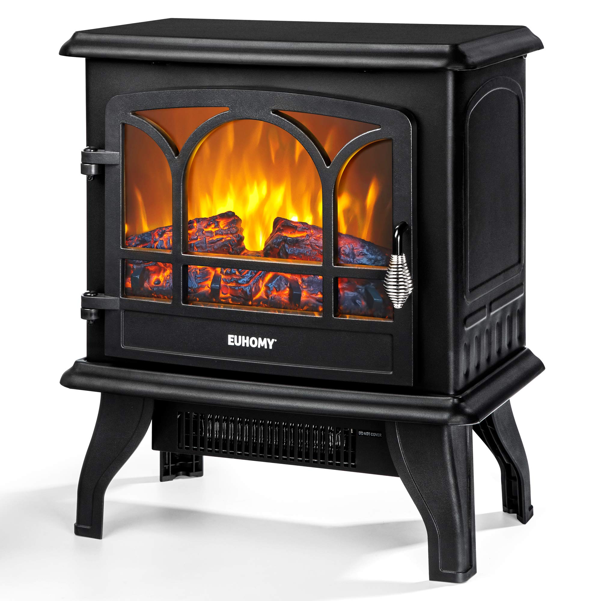 Amazon Com Euhomy Electric Fireplace Stove 20 Indoor Electric Fireplace Heater With Realistic Flame Effect 1400w Space Heater For Quick Installation Overheat Auto Shut Off Safety Function Csa Certified Kitchen Dining