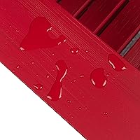 Vista 7 de Shine Company Silla Adirondack de madera moderna Mid-Century para patio al aire libre, respaldo y asiento premontado, rojo chile