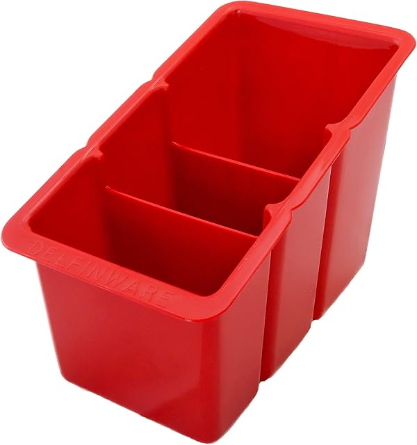 Delfinware 2500 RD Plastic Cutlery Box, Red, 19 x 10.5 x 13 cm