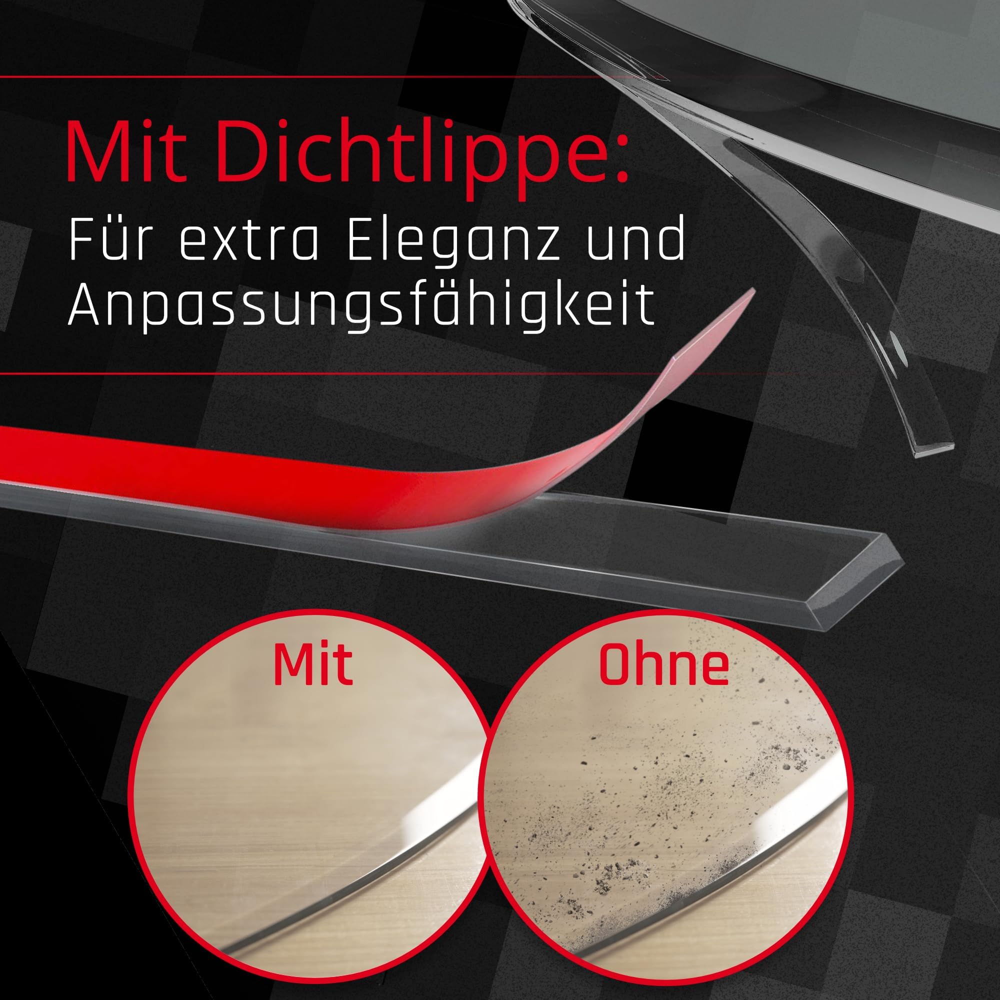 BIJON Glasplatte Quadrat für Kaminofen mit Dichtlippe, Glasbodenplatte - Funkenschutzplatte Glas mit Facettenschliff, Kaminglas Bodenplatte, Stärke 6mm 110x110 cm