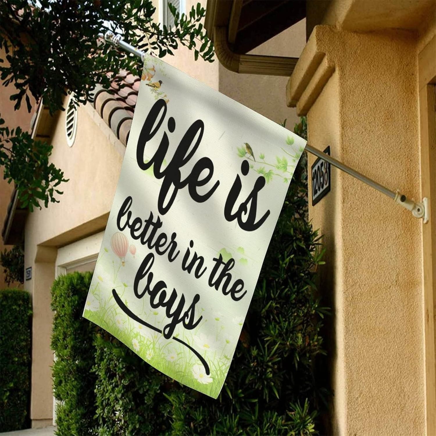 Life Is Better with My Boys Garden Flag Welcome Garden Flag 28"x40" Double Side Yard Outdoor Decoration Home Yard Lawn Patio Veranda Porch Decor