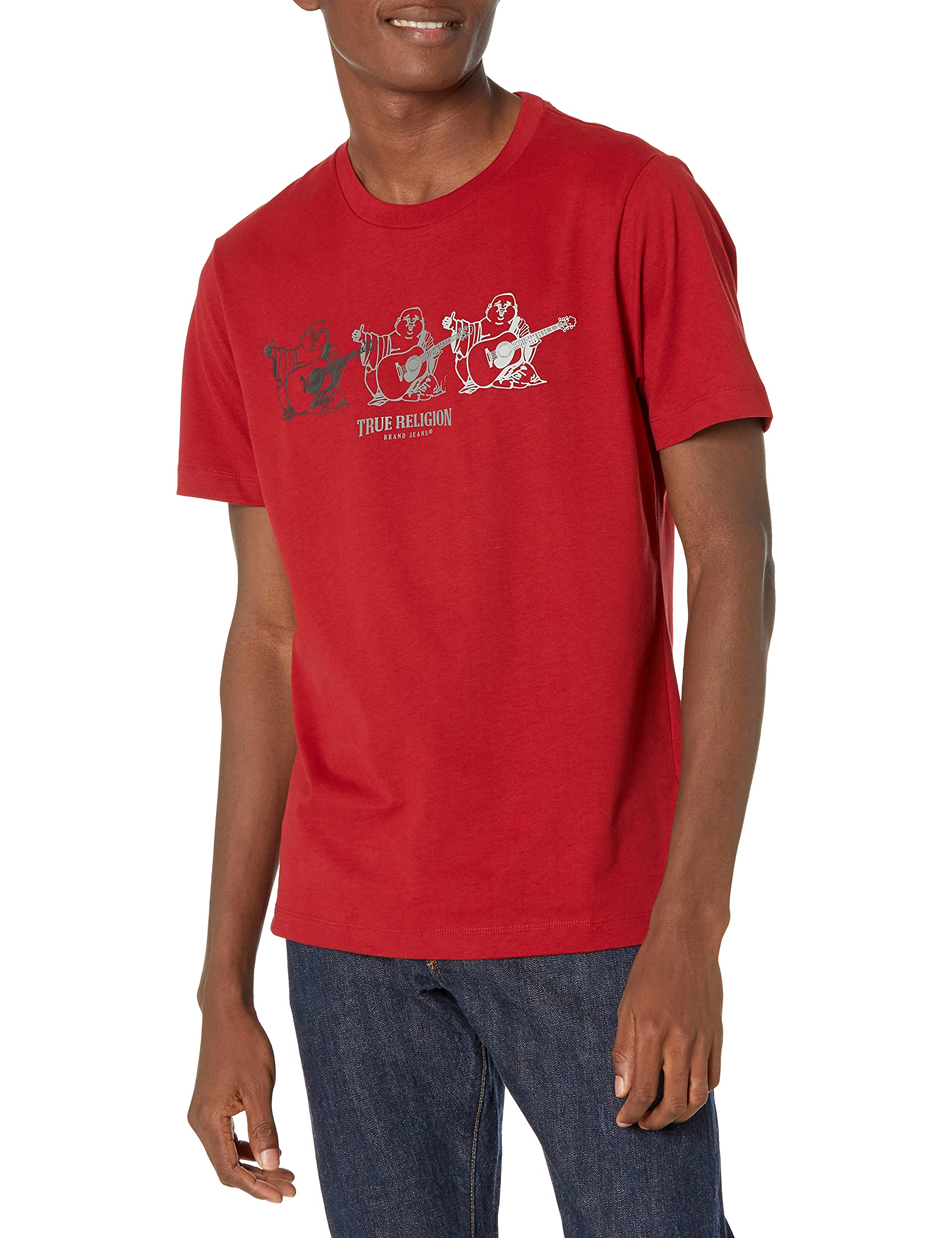 True Religion Men's Triple Buddha Short Sleeve Crew Neck Tee
