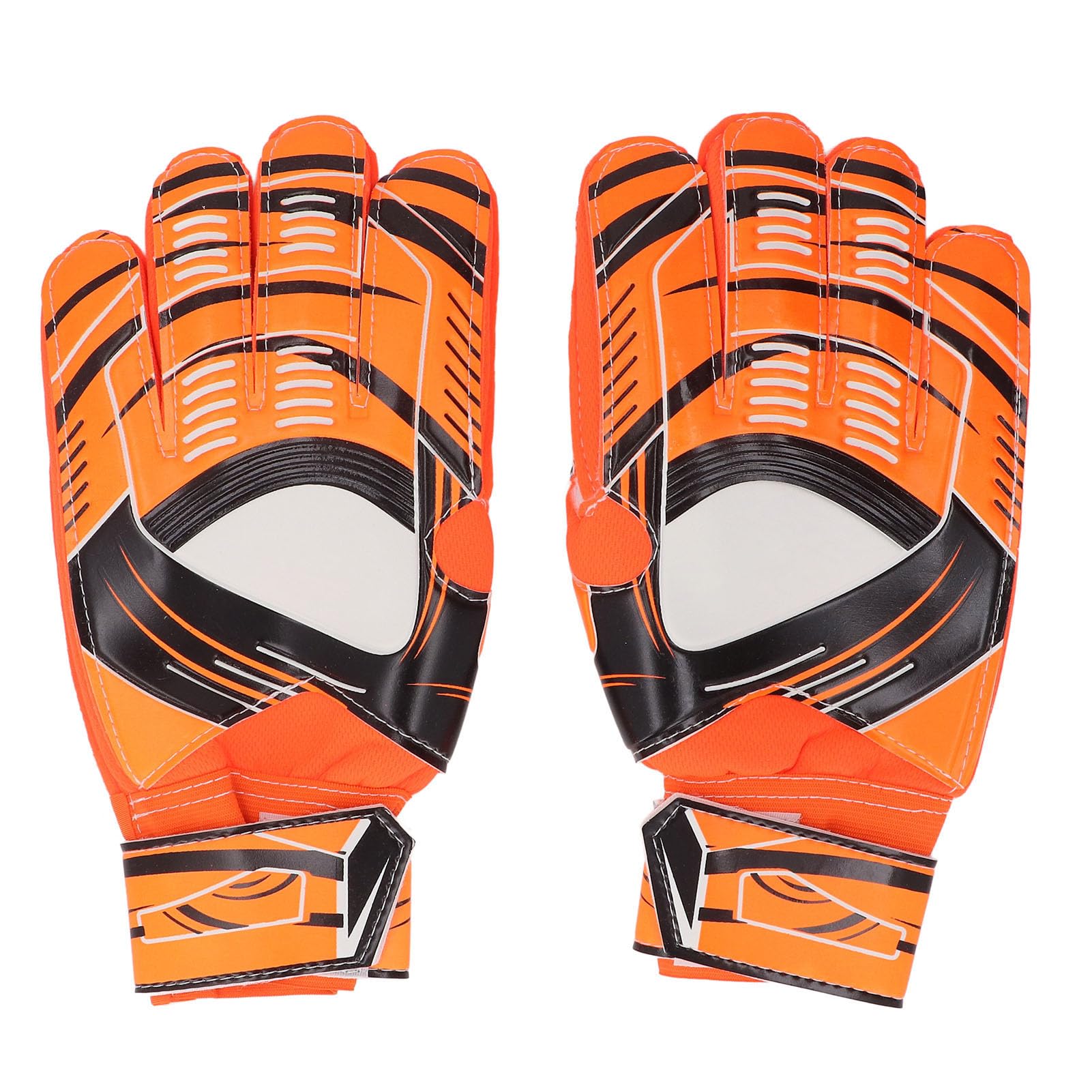 YedaHcy Soccer Goalkeeper Gloves with Finger, Strong Grip Latex Palm, Hook and Cycle, Shock Absorbing, Stylish 3D Texture for Adults Training and Games (Orange)