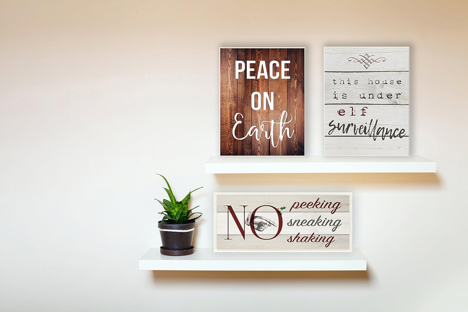 Stupell Industries This House Is Under Elf Surveillance Wall Plaque Art, 10 x 0.5 x 15, Proudly Made in USA - Image 3