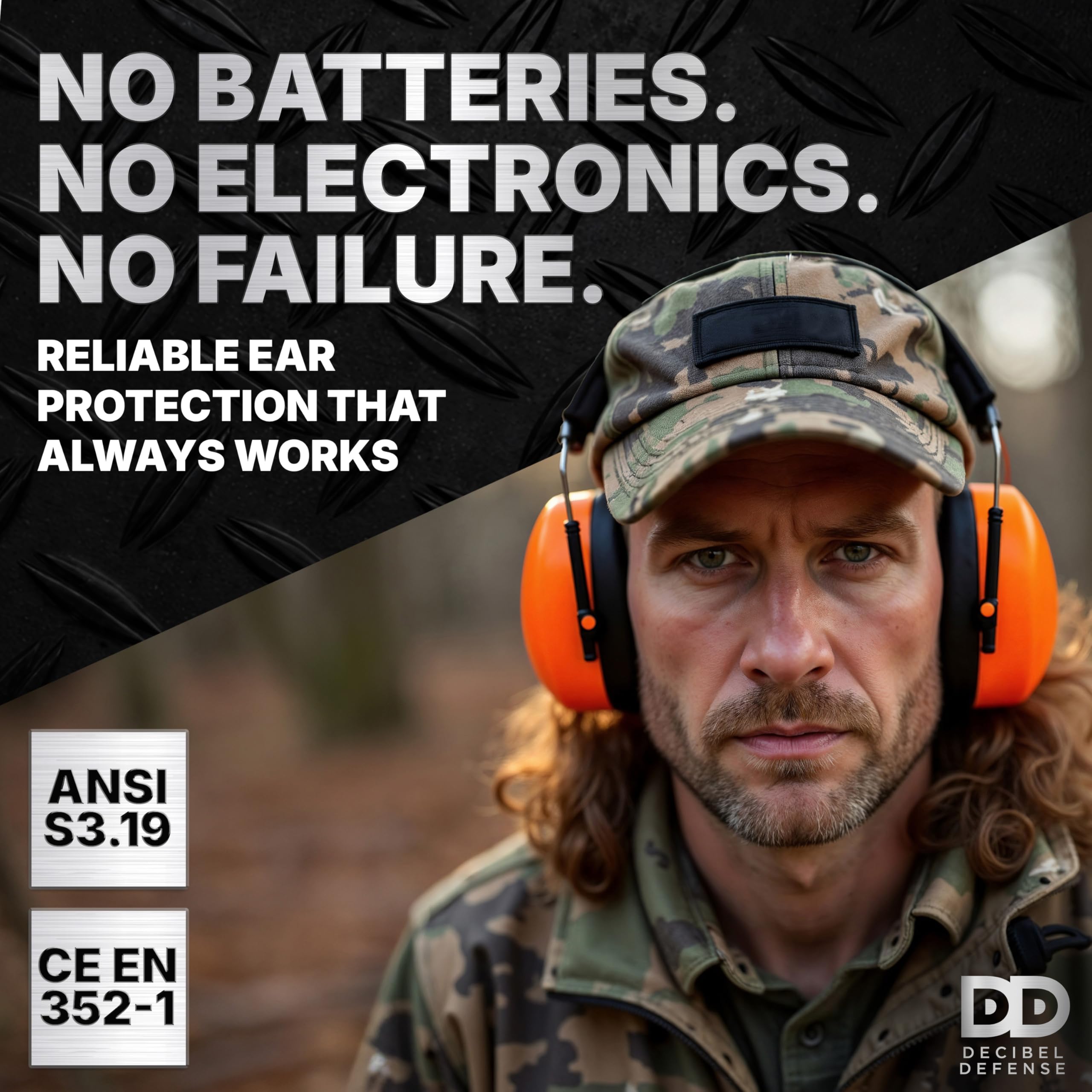 Decibel Defense - Orejeras de seguridad profesional de 37 dB NRR - La protección auditiva más alta y cómoda para disparos y uso industrial. La mejor protección auditiva garantizada.