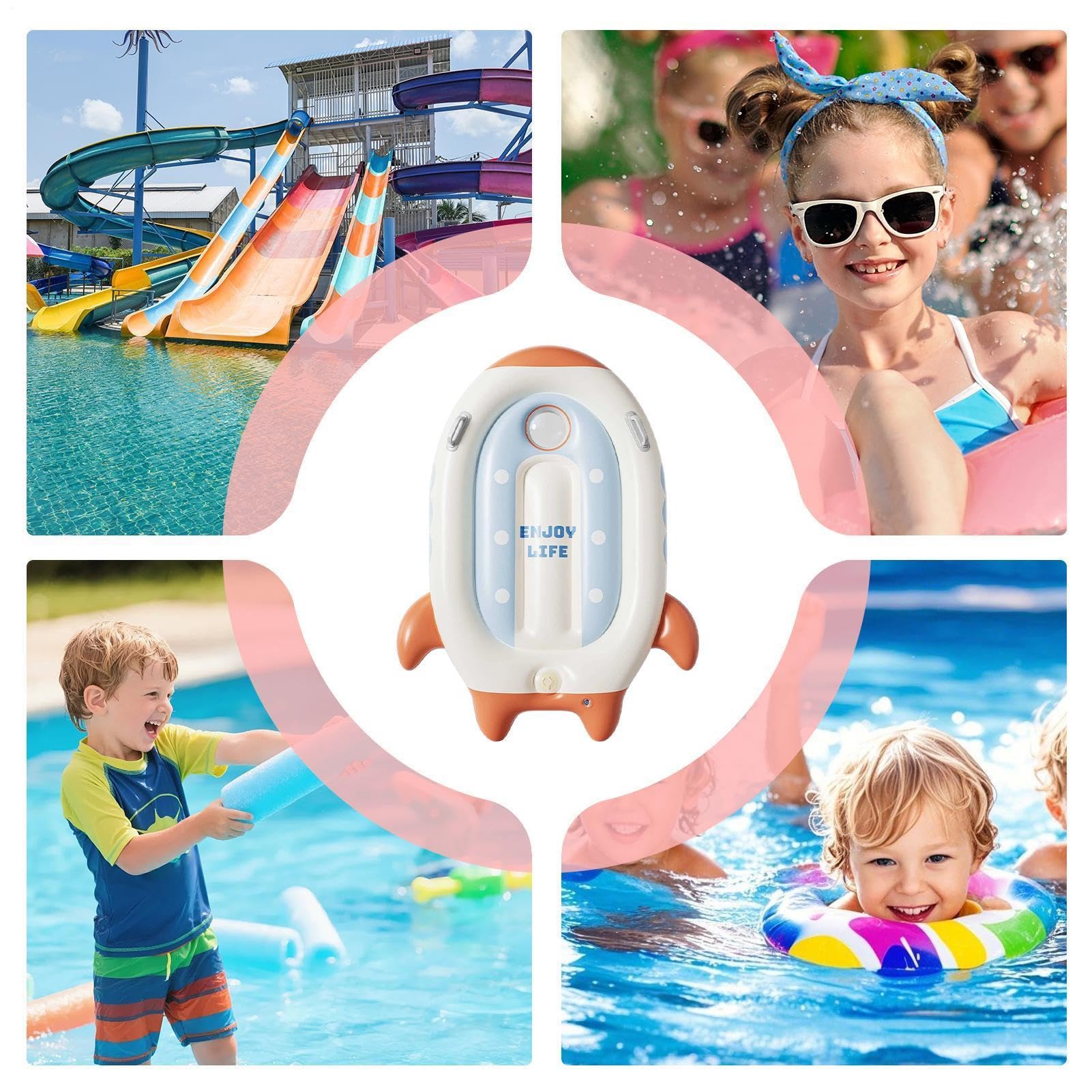 für den Sandstrand Schwimm-Trainingshilfe mit Cartoon-Design und seitlichem | Wellenbrett für Sandstrand, Wellenreiten, Schwimmen, Schwimmbecken, See und Wasser