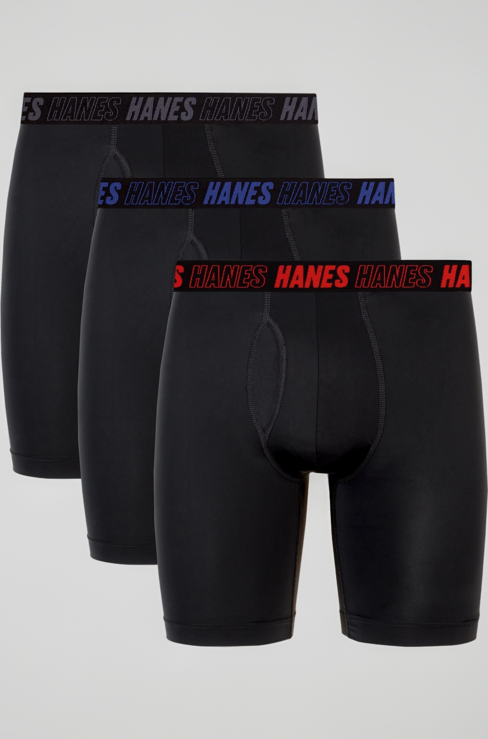 Men's Moves Performance Boxer Brief, Total Support Pouch, Regular, Trunk, and Long Leg, 3-Pack