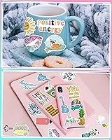 Vista 2 de Bekayshad Calcomanías para botellas de agua, paquete de 100 unidades, lindas calcomanías de vinilo Vsco estéticas impermeables para laptop