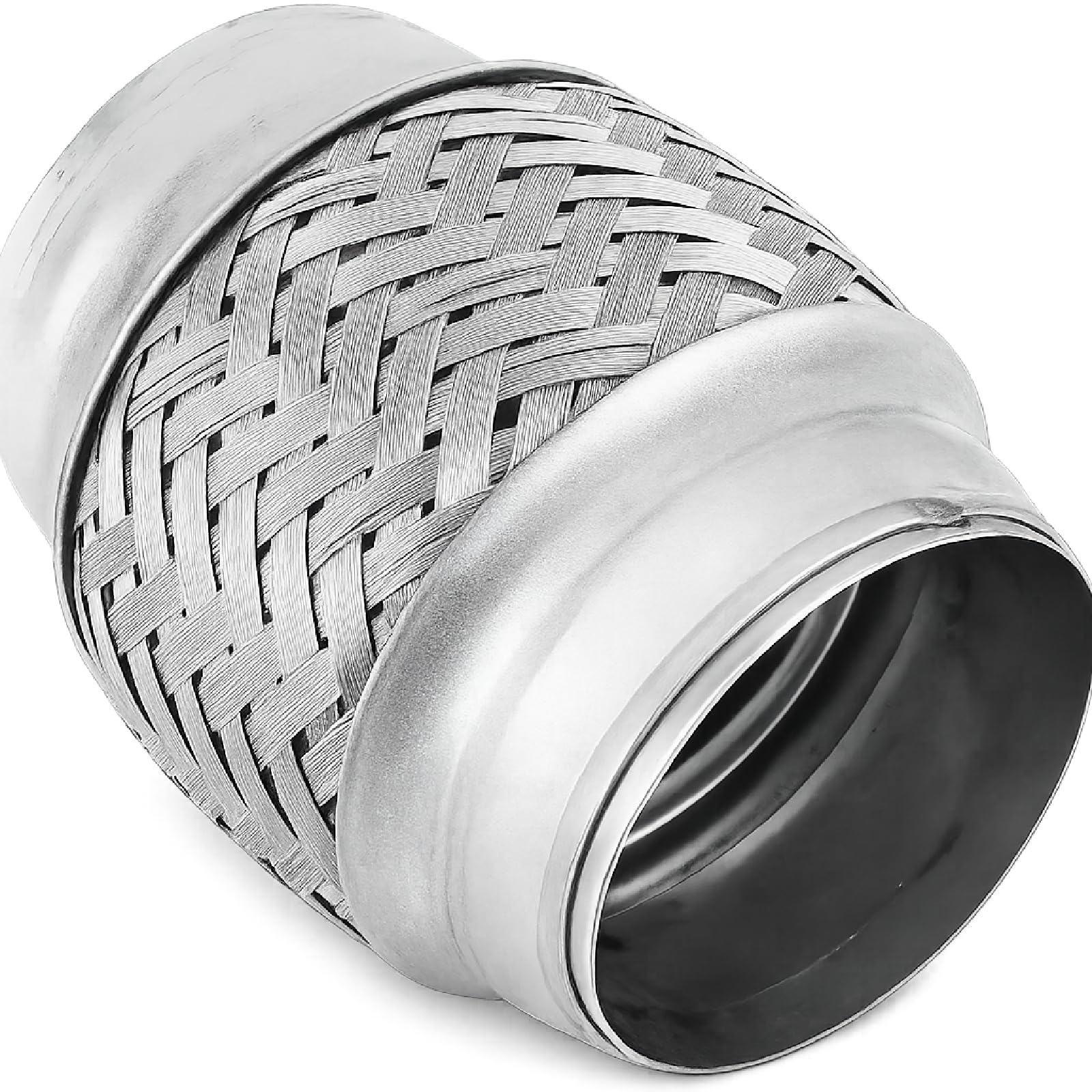 Flexible, Soufflet d'Échappement Universel en Tresse Acier Inoxydable 63.5 mm Diamètre 4 Pouces Longueur, pour Système d'Échappement Automobile et Réparation