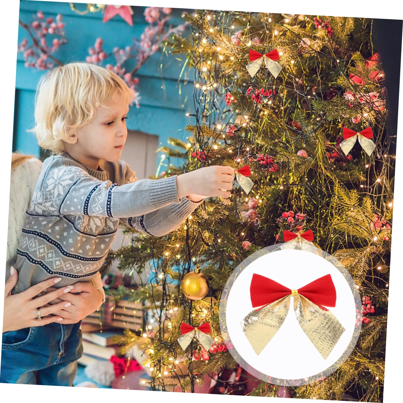 TOPBATHY 360 Piezas Lazo De Navidad Decoraciones para El Hogar Lazos para Envolver Lazos De Corbata De Navidad Mini Lazos De para Manualidades Paño De Flocado
