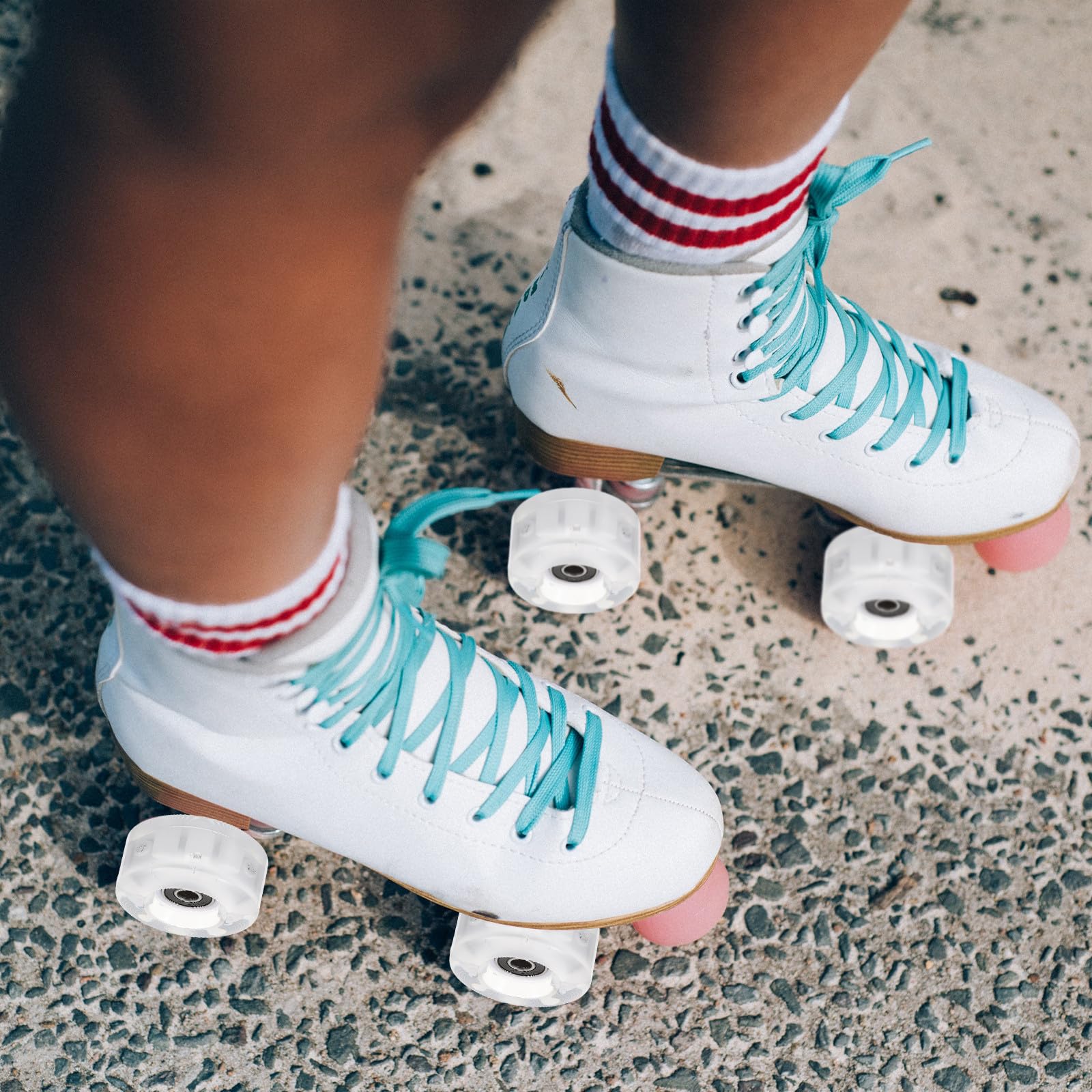 Ruedas para Patines de Hielo Luces, Juego Doble de 6 Unidades Pu