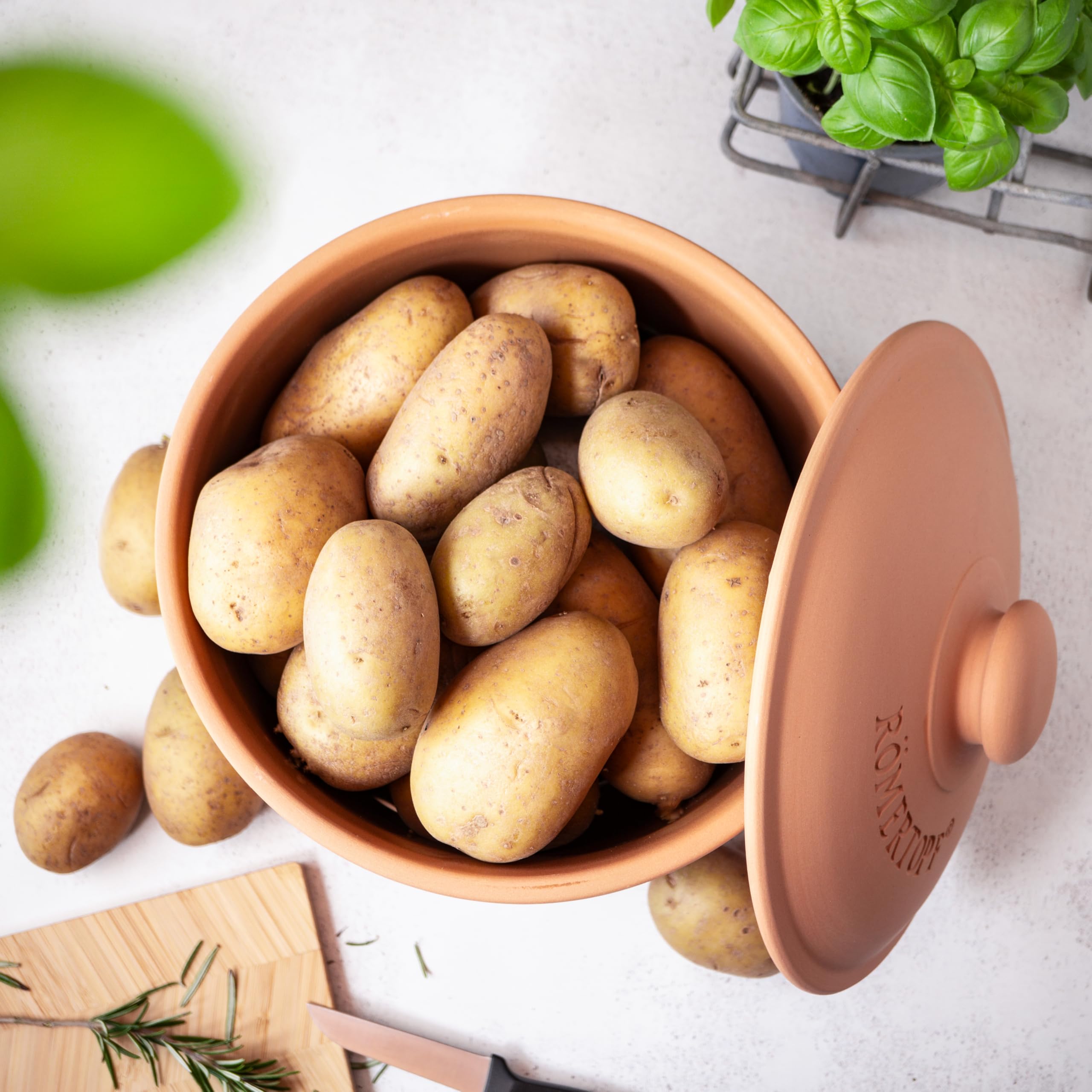 Römertopf Contenitore per Patate in Ceramica – Conserva Patate Fresche più a Lungo, Traspirante e Areato, Naturale, tradizione dal 1967