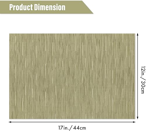 Miniatura 5 de Winknowl Juego de 8 manteles individuales tejidos de vinilo lavables para interiores y exteriores, resistentes al calor y al agua, elegantes