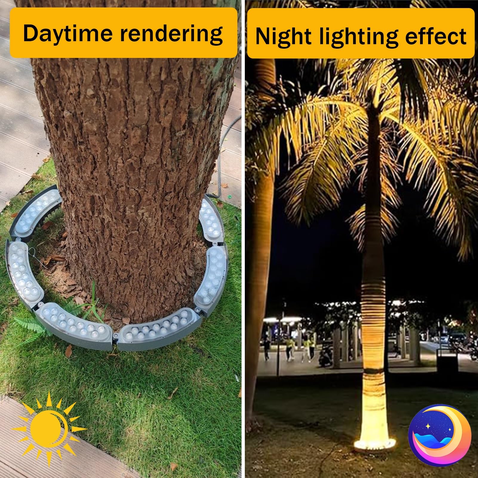 Luce per albero ad anello DC24V12W, faretto per esterni