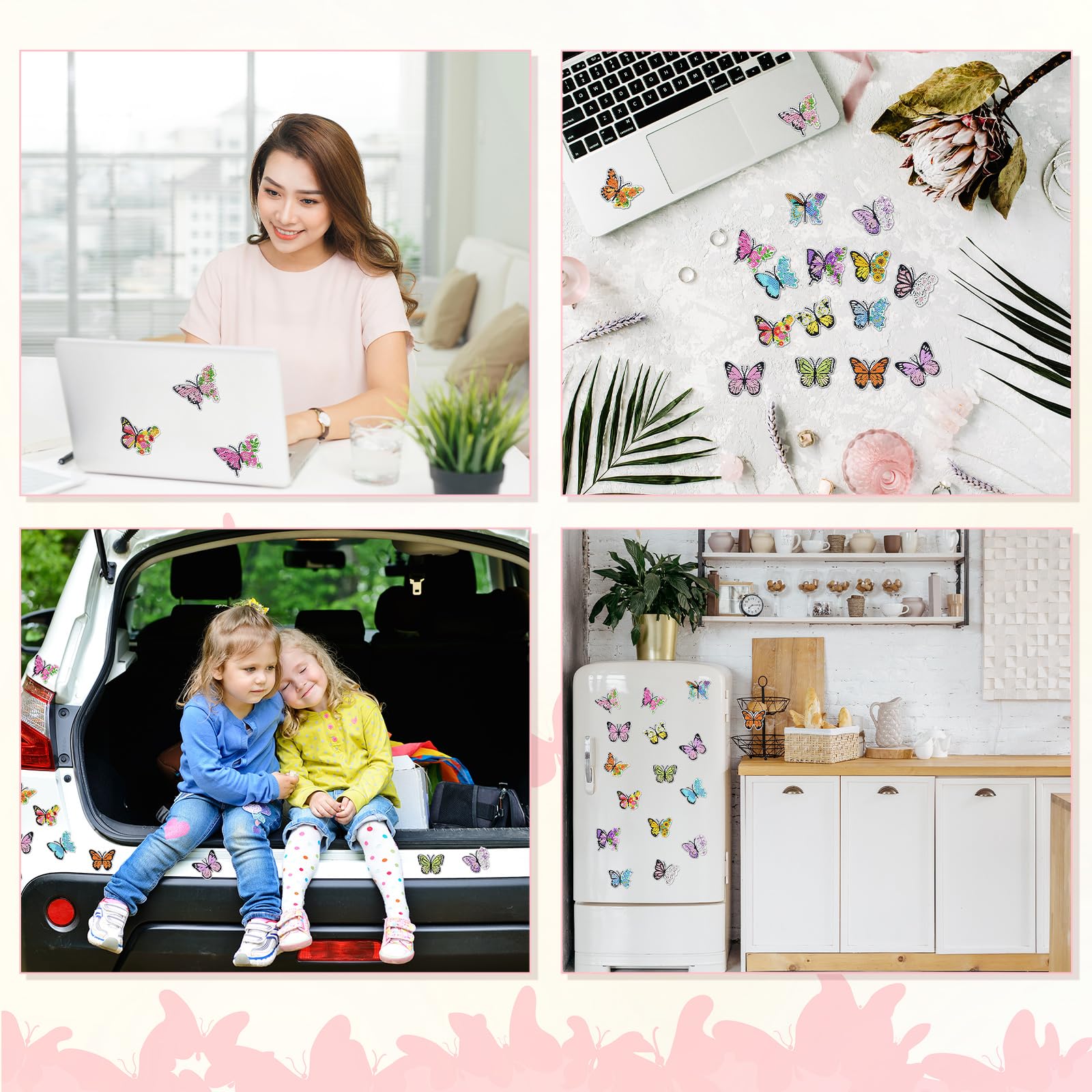 Umigy 16 Pcs Butterfly Diamond Art Magnets Kits for Refrigerator Butterfly Diamond Painting Magnets DIY for Adults Kids Crafts Home Fridge Decor