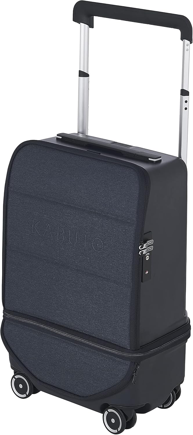 Kabuto Gallivanter Expandable Carry-On –Travel & Airplane -Full-life guarantee-4-Silent Wheel Luggage-Biometric Lock, USB Charging, Laptop Pocket - Ultra-Light Convenient Compact Size
