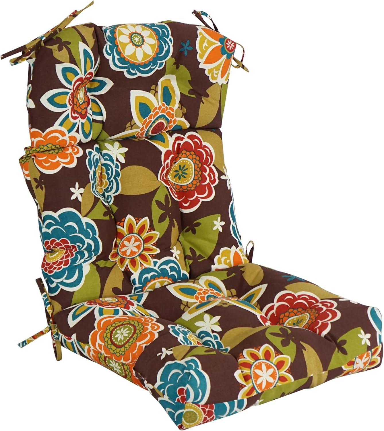 Blazing Needles Multi-Section Tufted Outdoor Chair Cushion, 22 x 45, Annie Chocolate