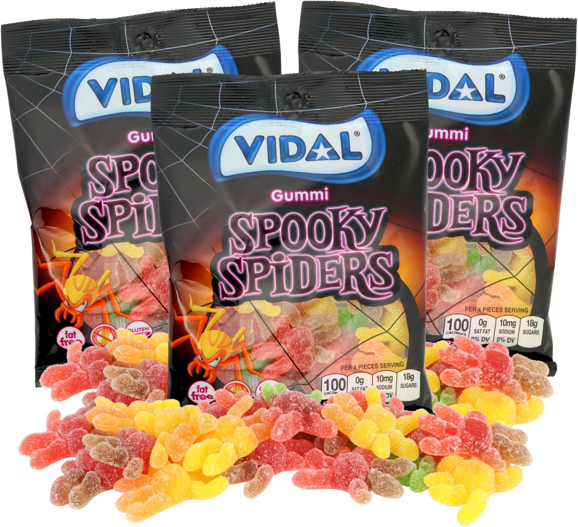 Sweetzo Spooky Gummis, Individually Bagged Gummy Candies, Freaky Halloween Candy - 4.5 Ounces (Pack of 3)