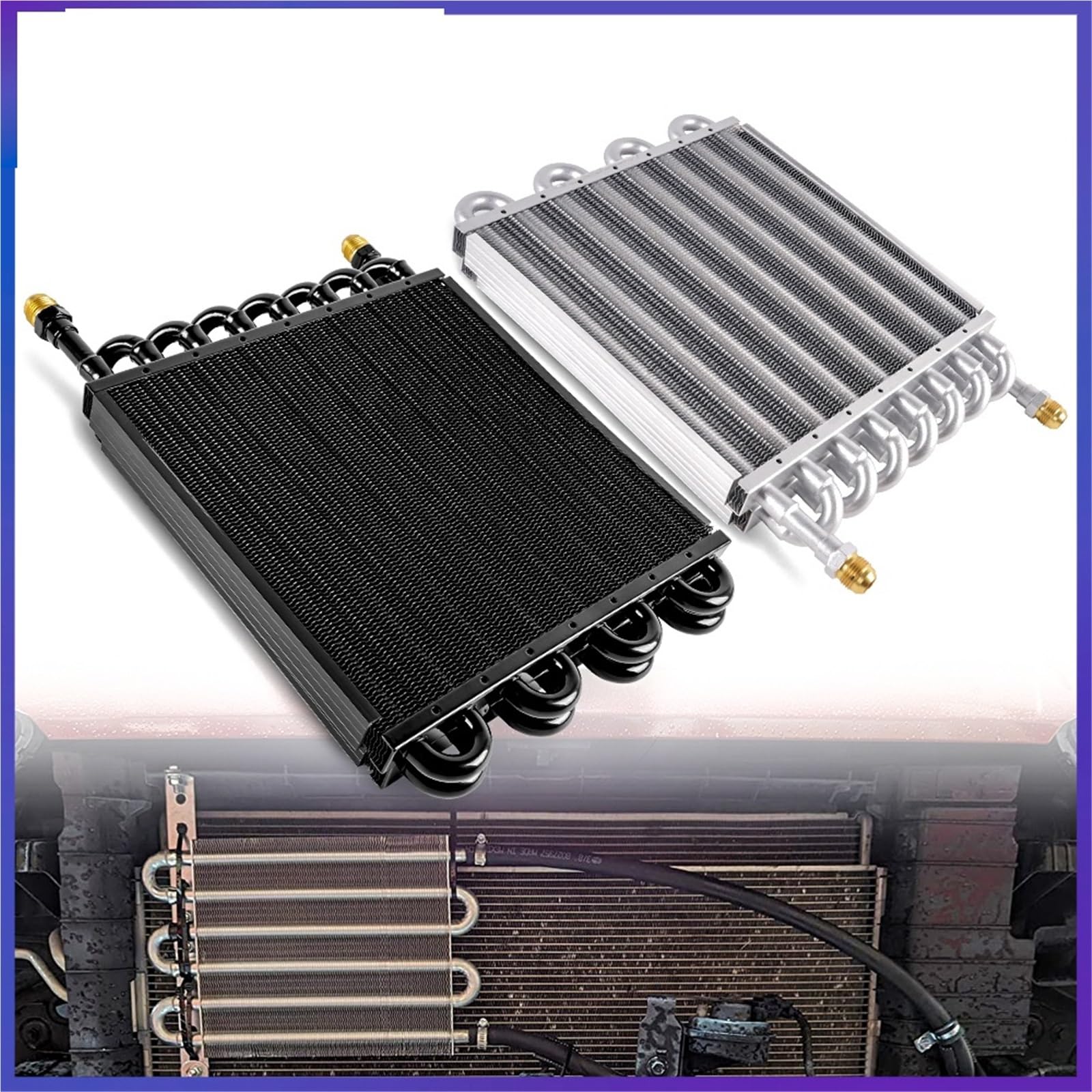 Filtro aria cabina 15300 Radiatore del fluido 16 passaggi 16" Tubo e alette Radiatore dell'olio della trasmissione Electra-Cool - AN8 OSA018 filtro abitacolo(Blue)