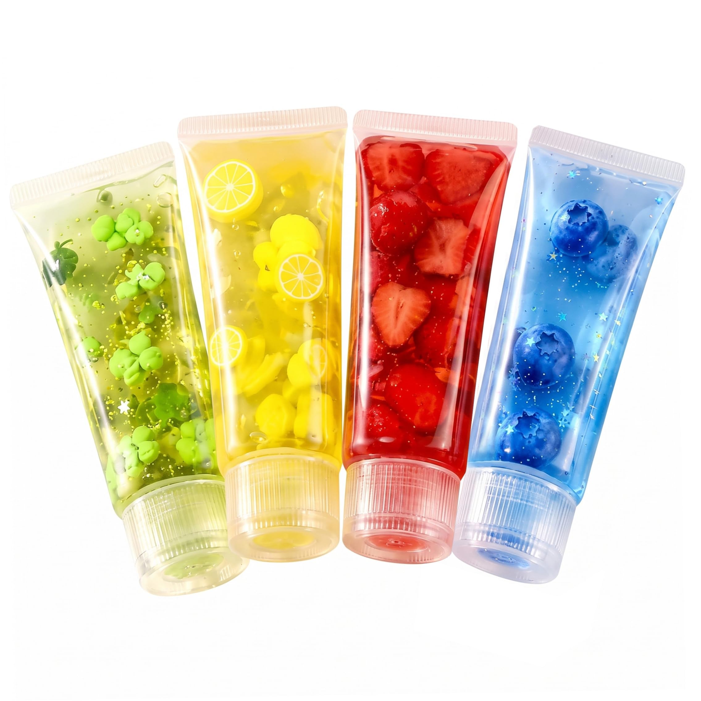 Suxdlan 4 Pack 4-color Non-sticky Toothpaste Shape Slow Rise Toys