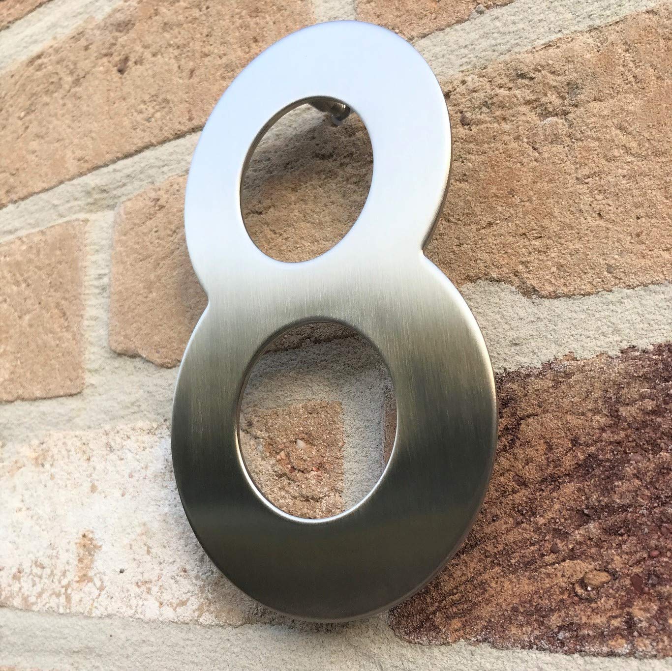 House Number, Heigth 5.9 Inch/15 cm, Brushed Stainless Steel, Quality Stainless Steel 304 - Image 3