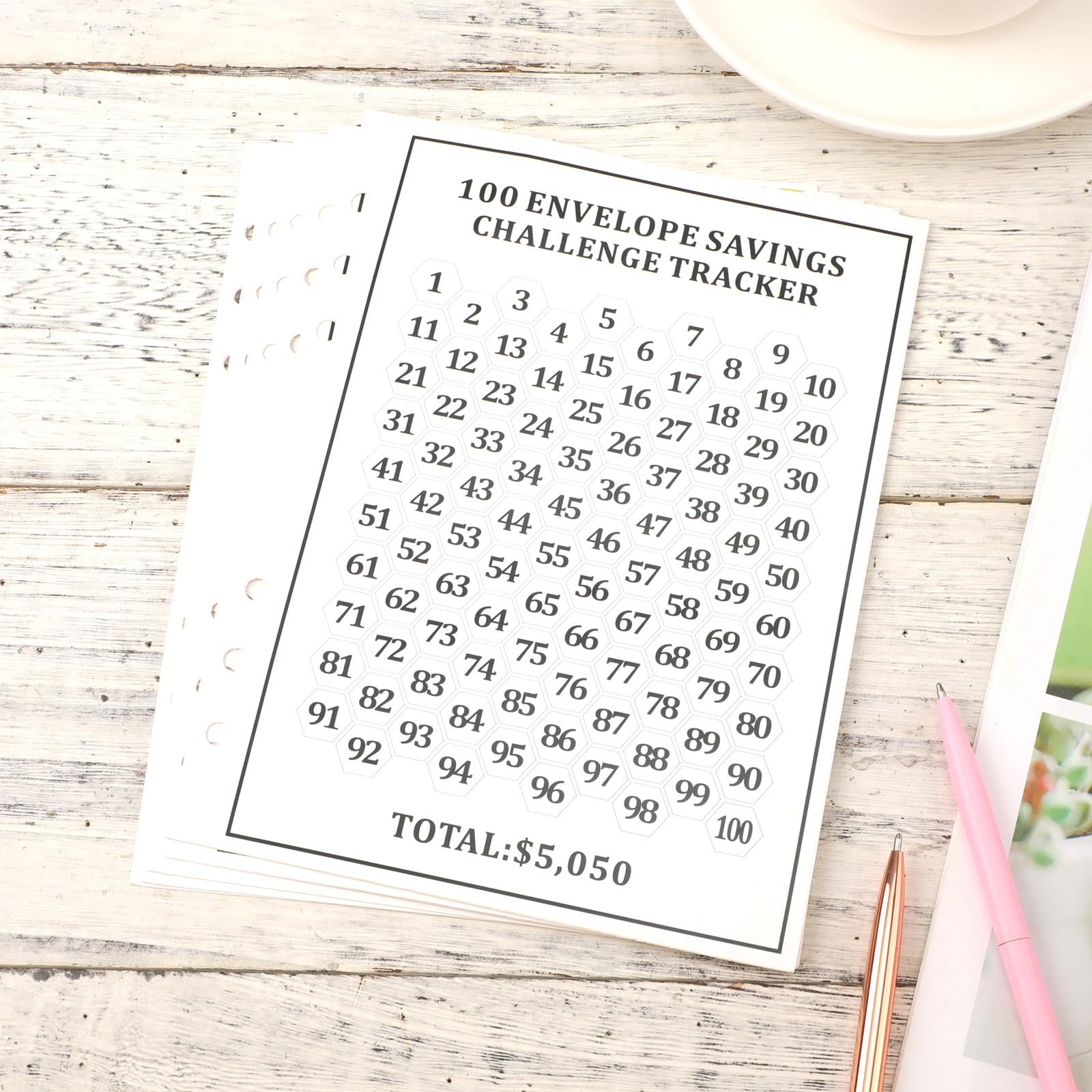 20pcs Money Challenge Tracker Sheets - Image 3