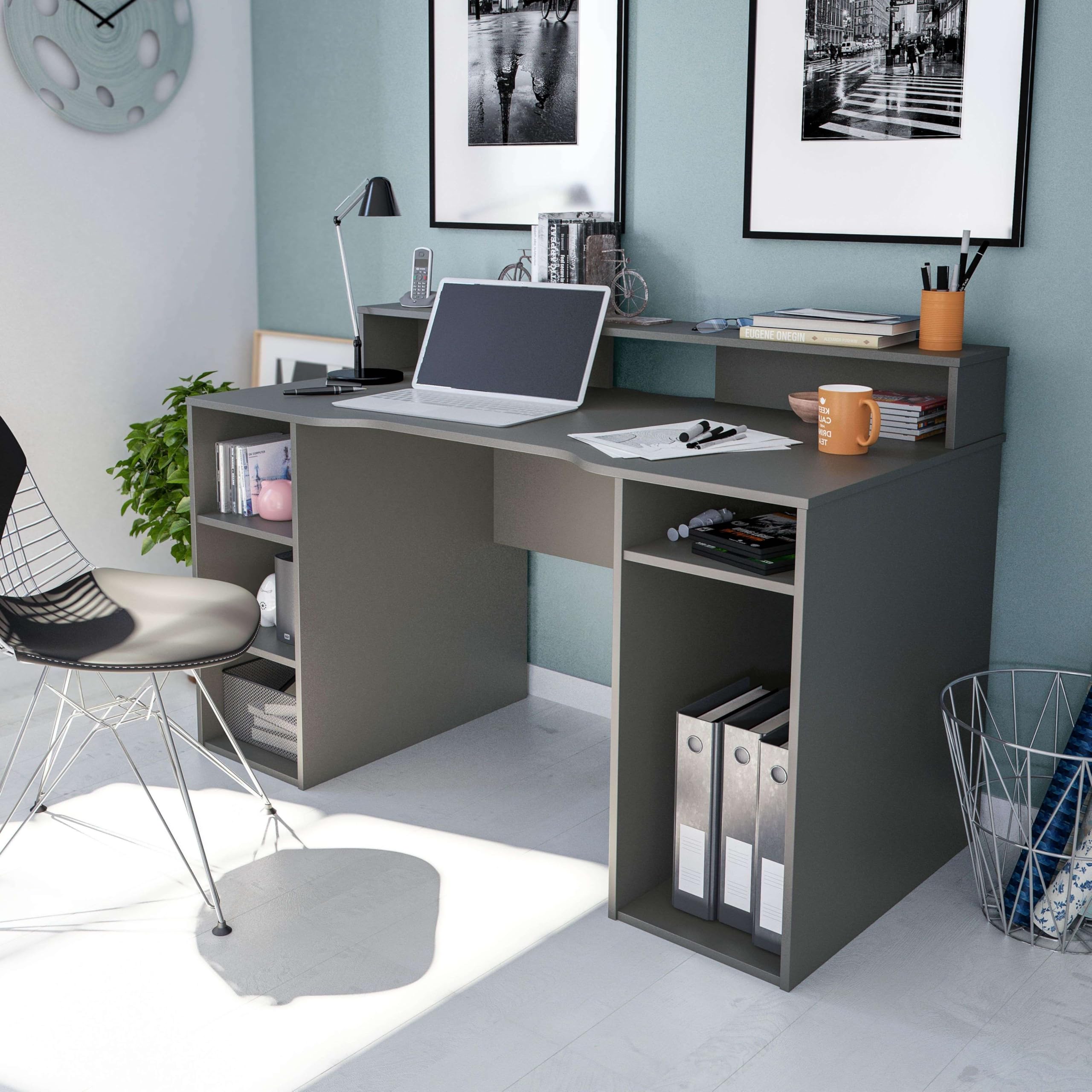 Scrivania Gaming Noua Win Con Telaio A Z – Piano 120x60 Cm, Fori Passacavi, Portabicchieri E Gancio Cuffie