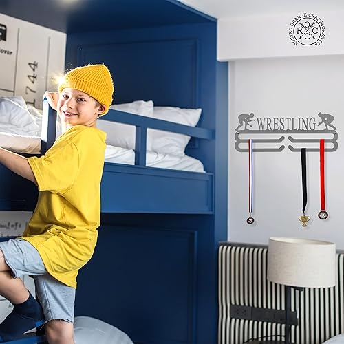 Miniatura 2 de ROCC RUSTED ORANGE CRAFTWORKS CO. Soporte para medallas (soporte de cinta con temática deportiva) Percha de premio para carreras deportivas