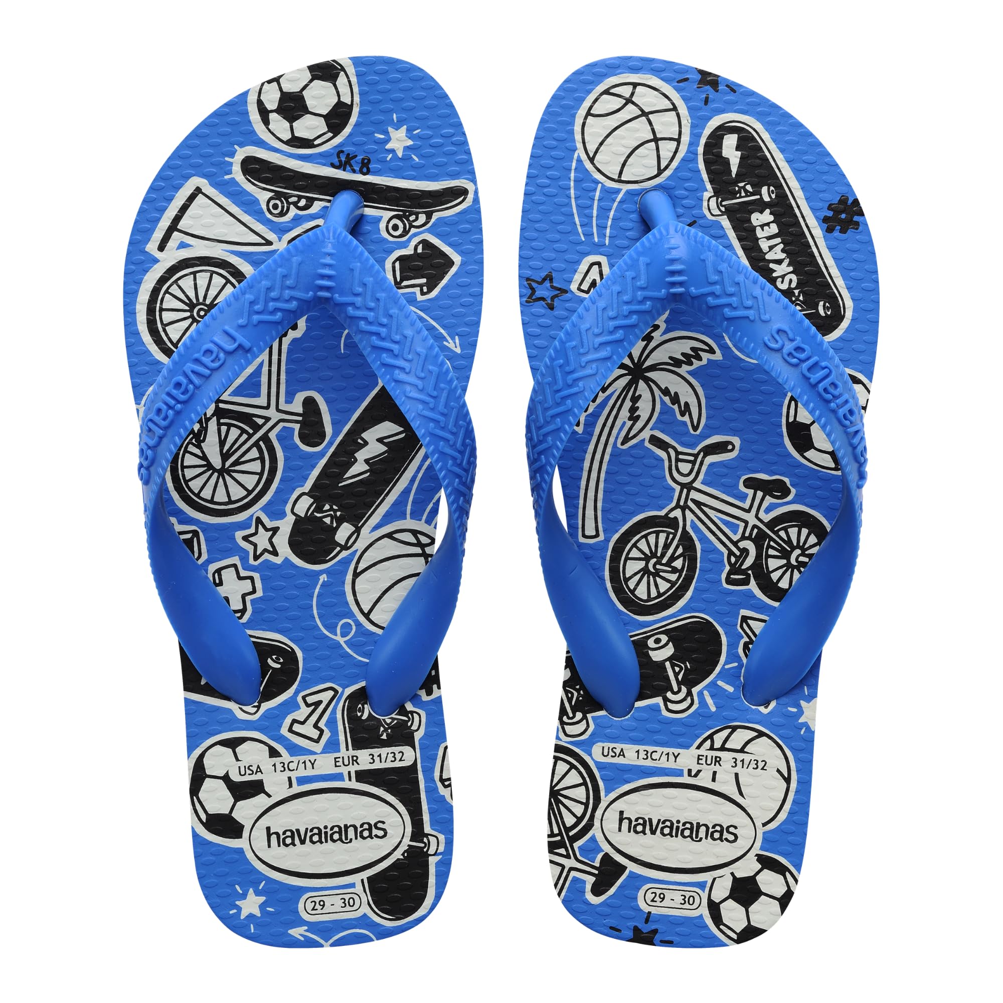 Havaianas Kids Athletic Boys Flip Flop, White/Blue, 12 Child UK