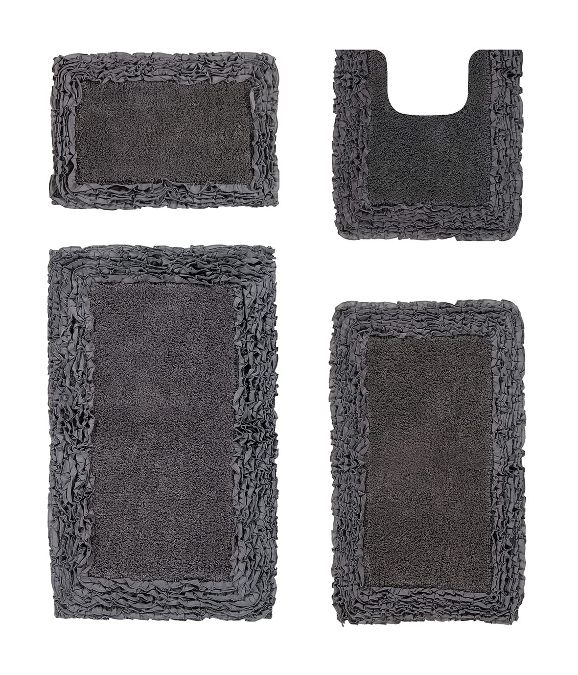 Better Trends 100 Cotton Bath Rug in Shaggy Border Collection - Ultra Soft Plush Tufted Bath Rug Perfect