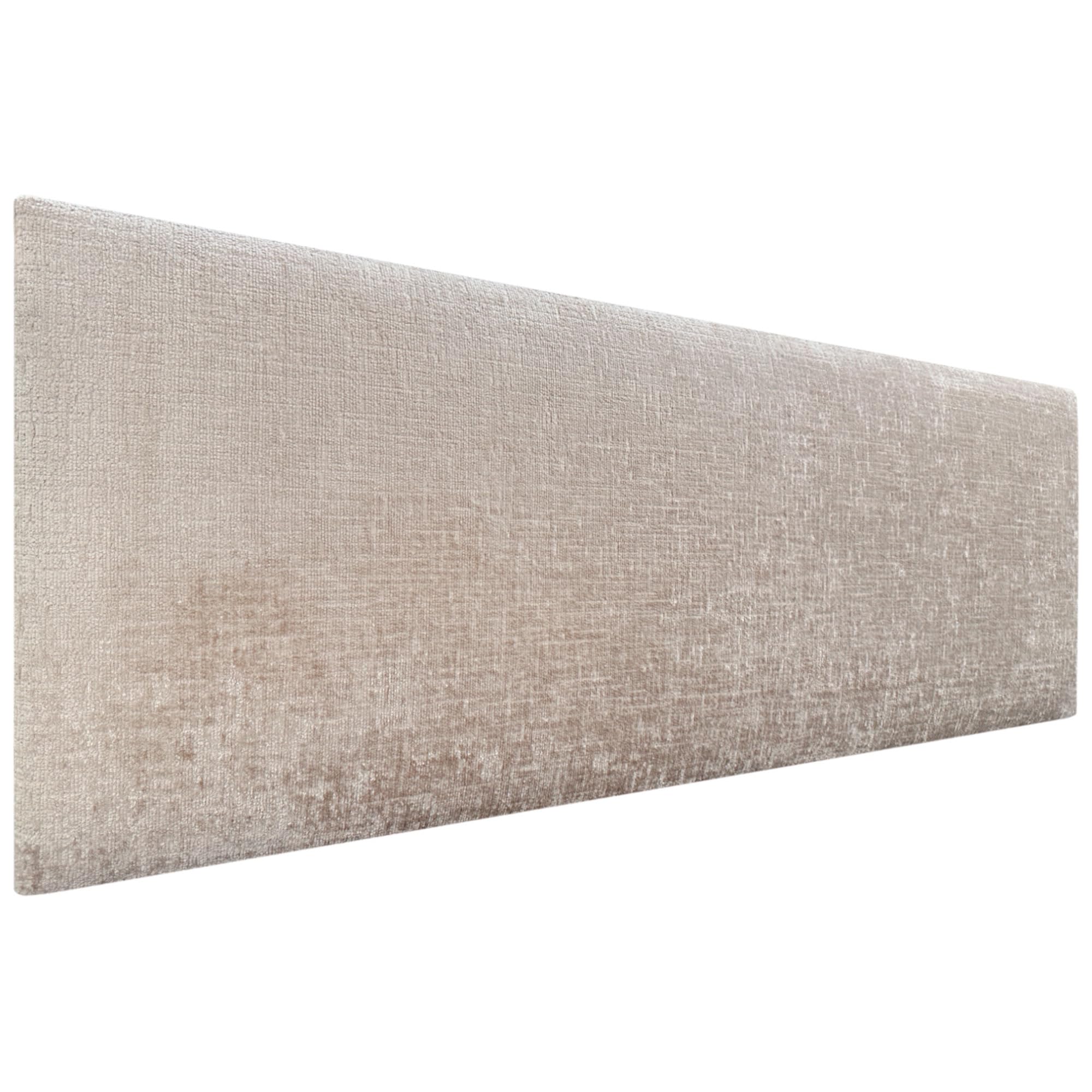 Testata Letto Imbottita In Lana Beige 160cm - Altezza 50cm, Spessore 4cm, Rivestimento Antimacchia