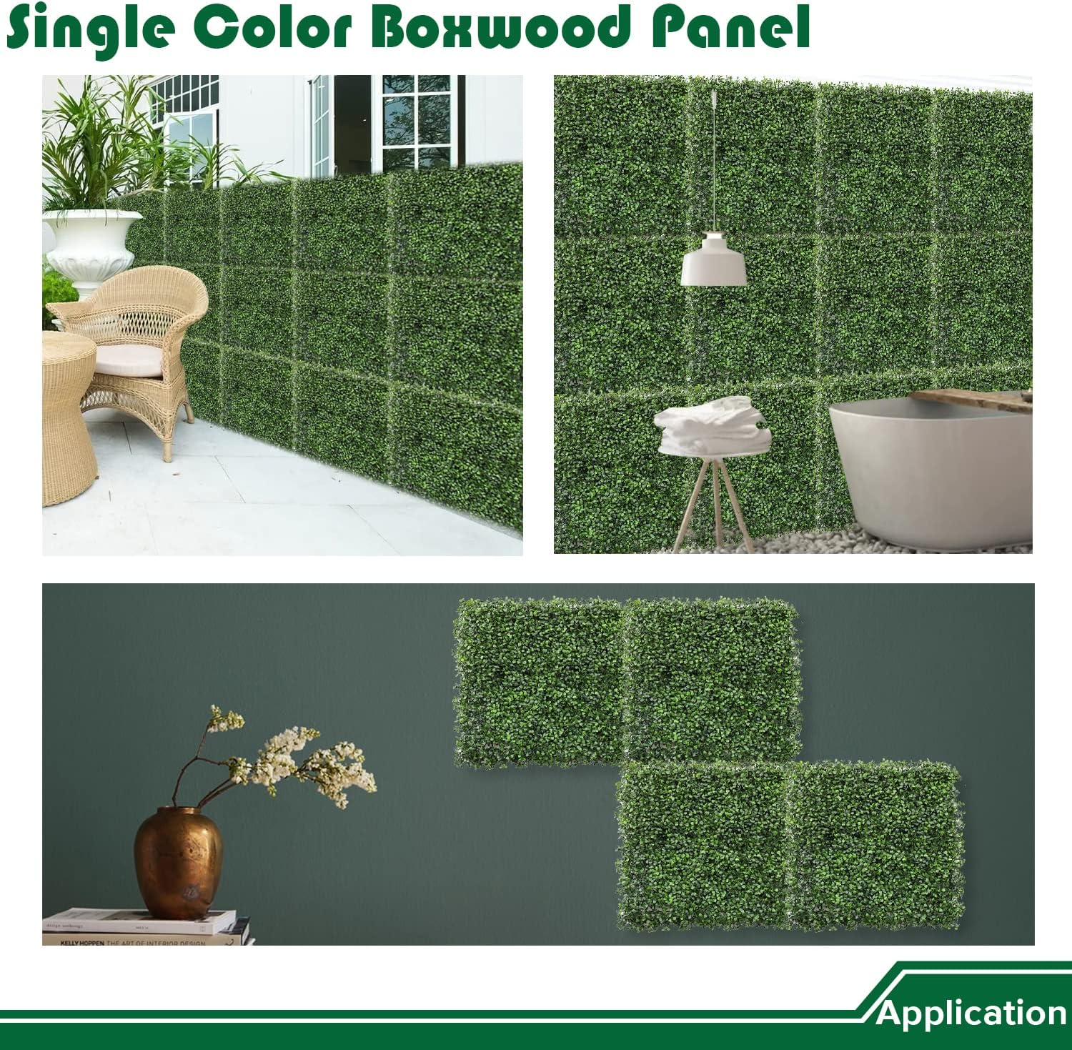 20"x20" 10Pack Greenery Wall Backdrops Artificial Grass Panel Faux Hedge Boxwood Panels Ivy Privacy Fence Outdoor Fake Plants Wedding Décor,Single Color