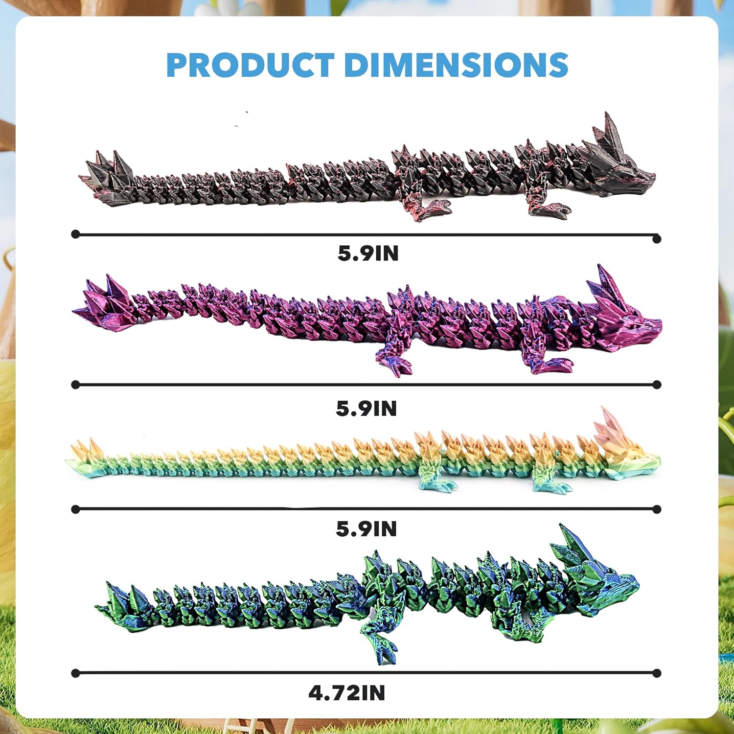 3D Printed Animals Dargon Egg with Dragon Inside Perfect Basket Stuffing with an Articulated Crystal Dragon Fidget Toy, Goodie Bag Stuffers for Boys and Girls, Valentines Days Gift, Easter - Image 3