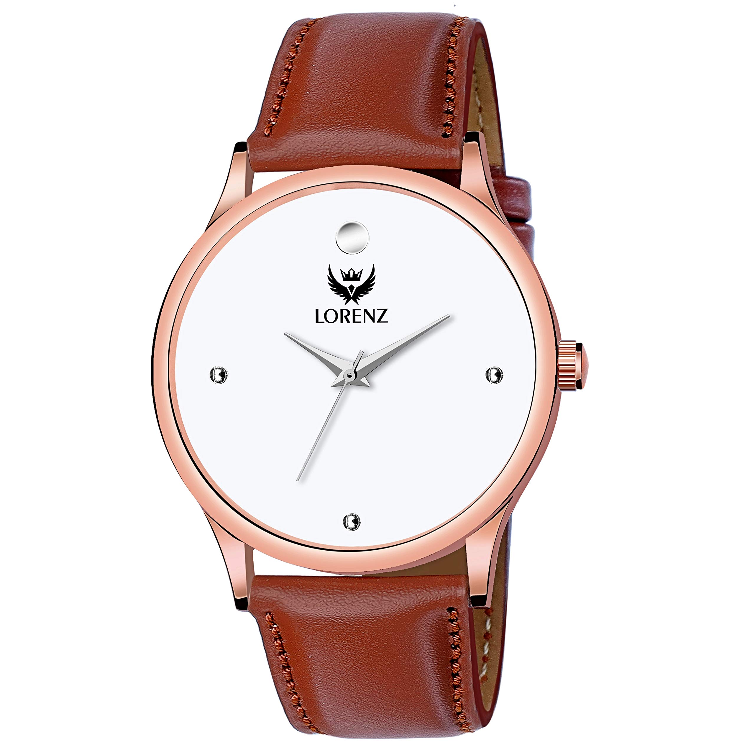 Lorenz Minimalists Designs Copper Analog Mens Watch - Mk-3026K (White Dial Brown Colored Strap) (B083WKQ4B5) Amazon Price History, Amazon Price Tracker