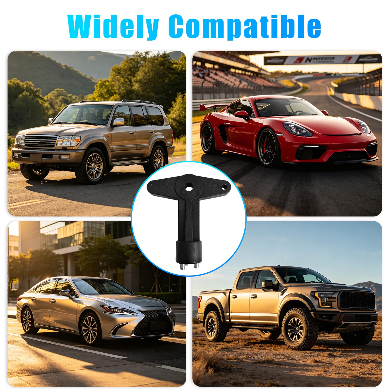 Clé Enjoliveur Antivol Compatible avec Renault Opel, Clé de Jantes et 4 Écrous Antivol Courts, Clés Démontage Jante Cache Roue, Vis Fixation Enjoliveur Voiture, Remplacement OEM Durable pour Jantes